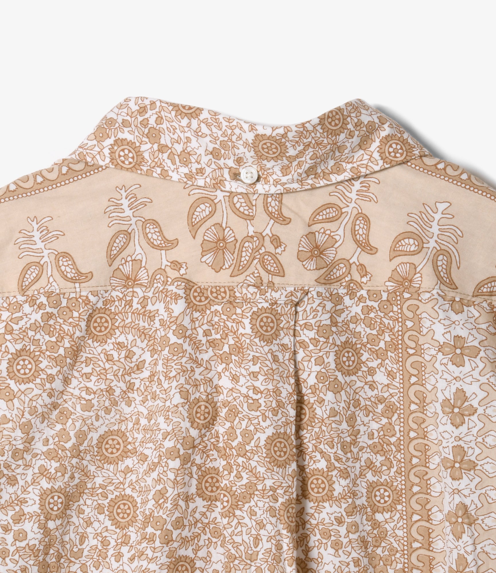 Popover BD Shirt - Khaki Cotton Floral Stripe