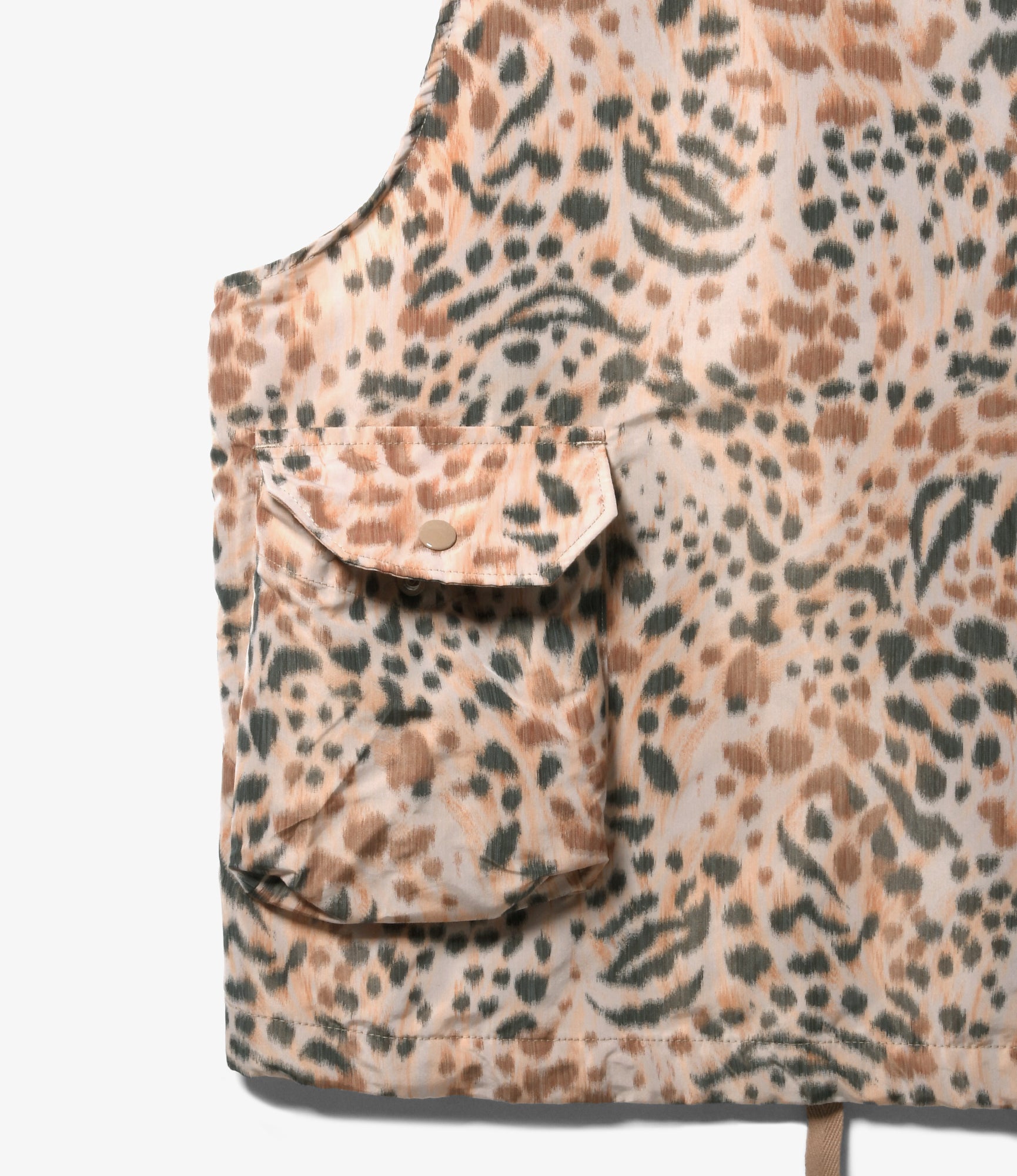 Field Vest - Brown Polyester Leopard Print