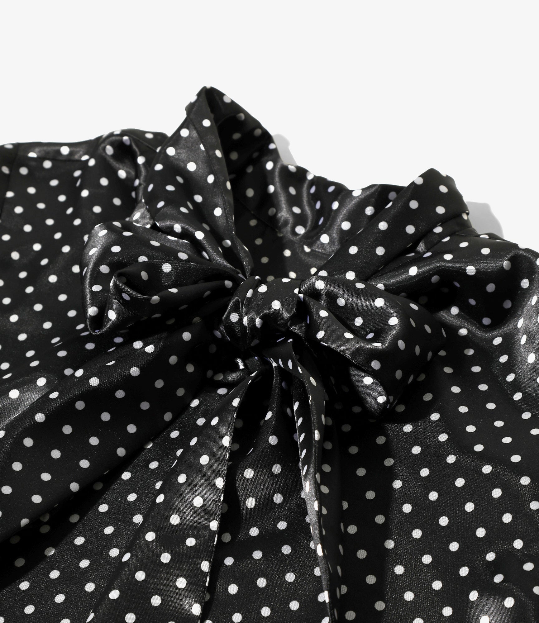 Bow Blouse - Black - Polka Dots Sateen