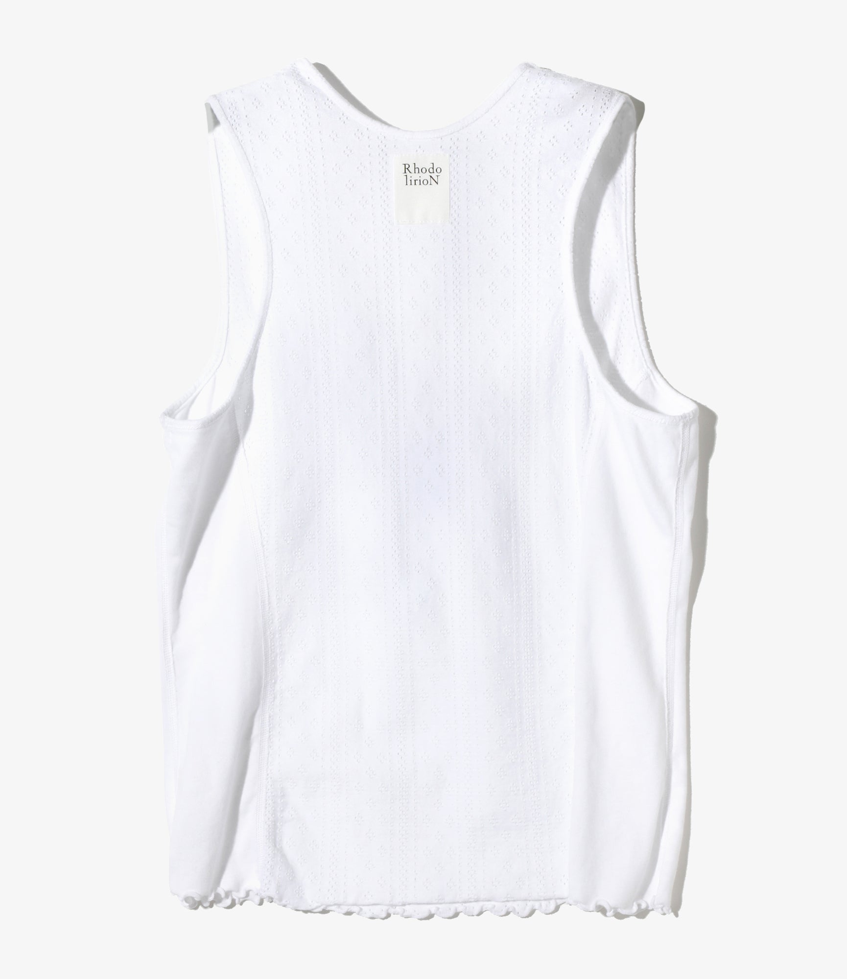 Tank Top - White - Eyelet Jersey