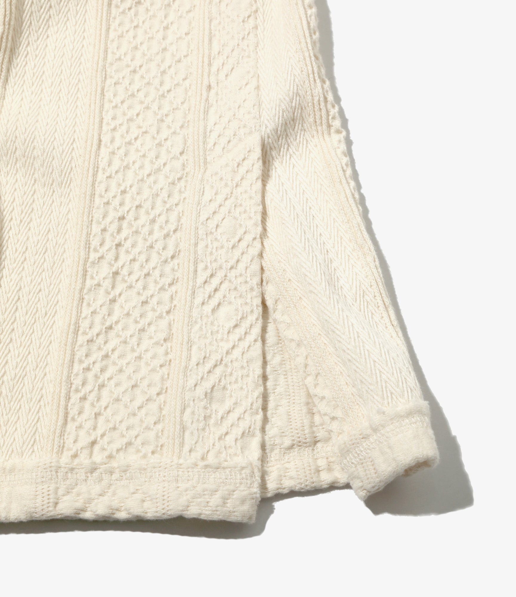 Slit Flare Pants - Natural - Aran Pattern Jersey