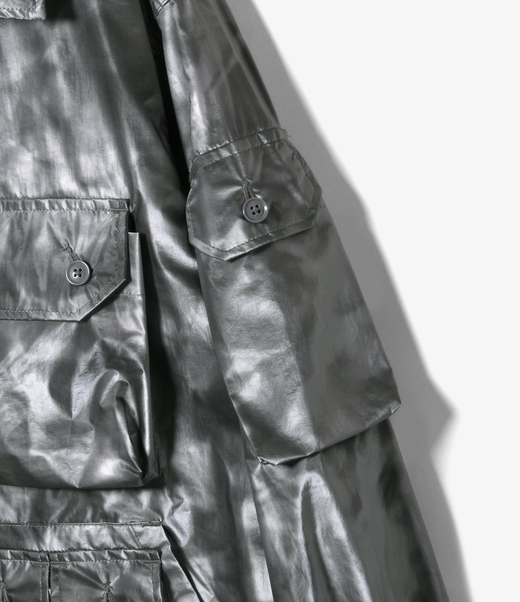 Explorer Shirt Jacket - Silver Nylon Shadow Print