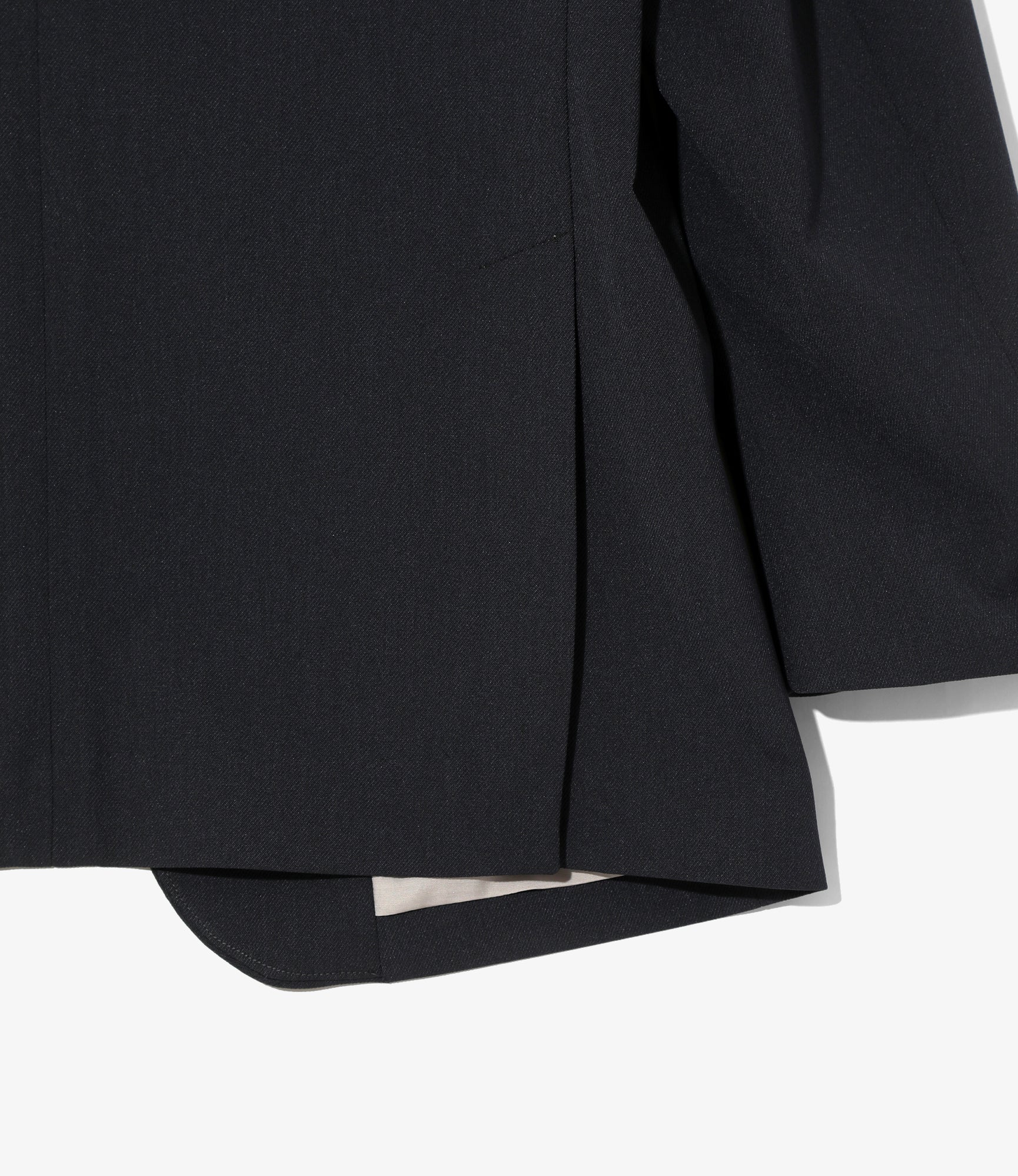 No Collar 2B Jacket - Navy - Poly Twill