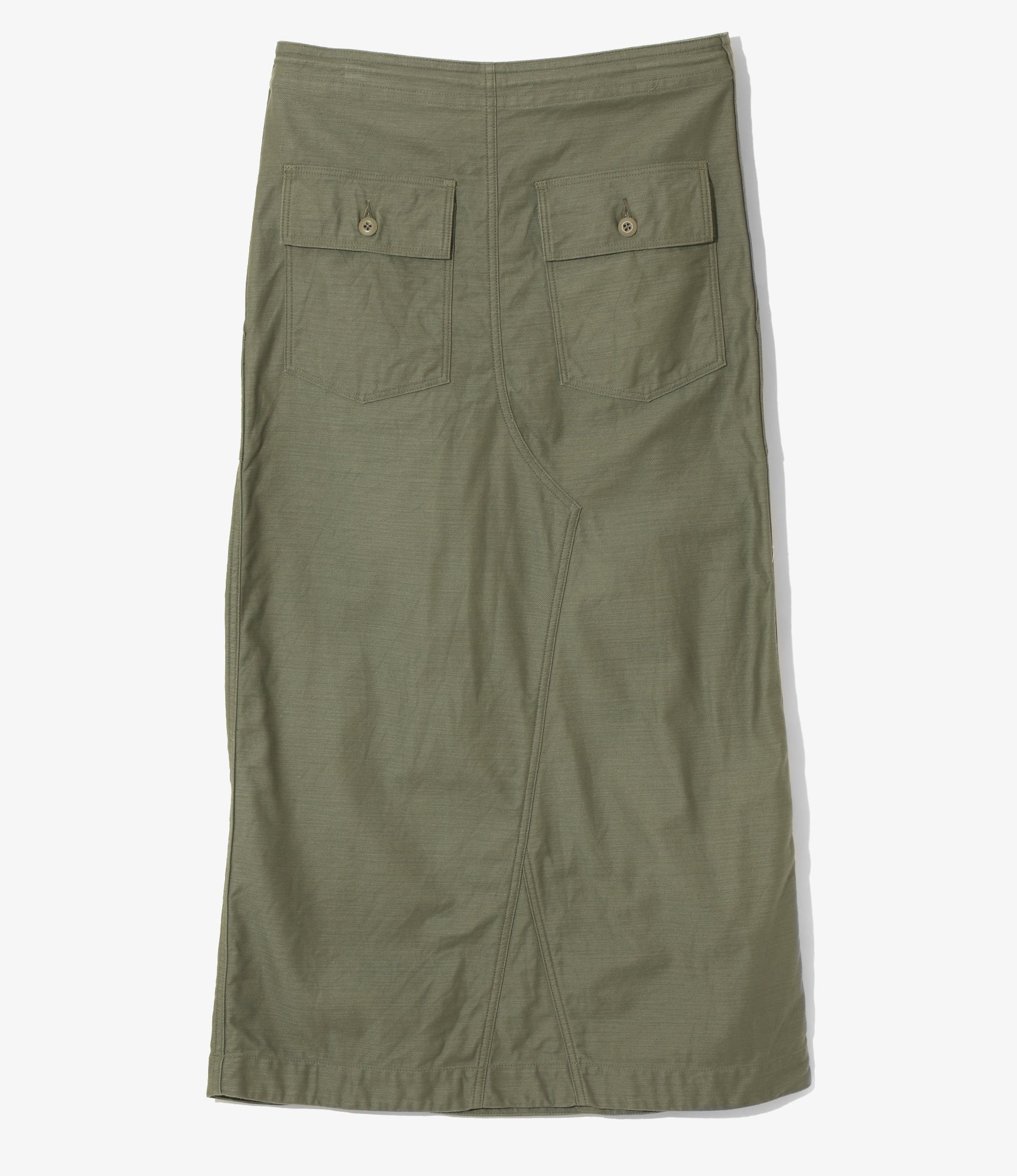 String Fatigue Skirt - Olive - Back Sateen
