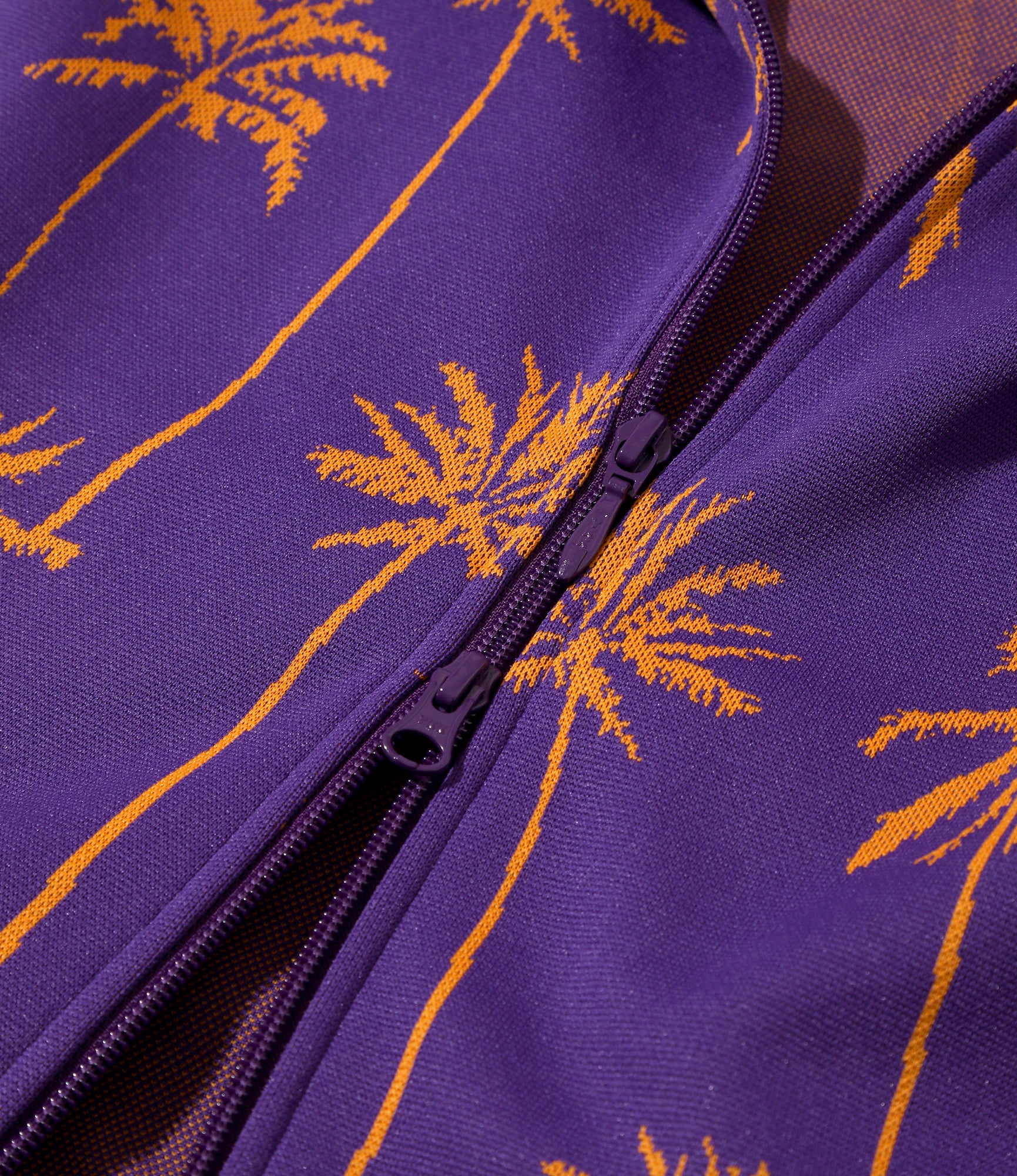 Track Jacket - Purple/Orange - Poly Jq. Palm Tree Stripe