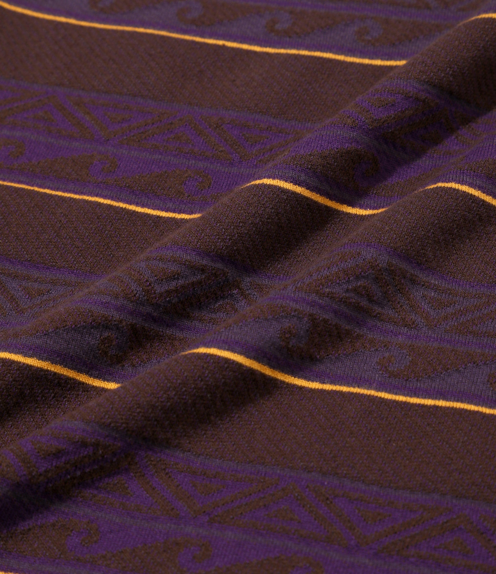 S/S Tee - Brown/Purple - Cotton Jacquard Jersey