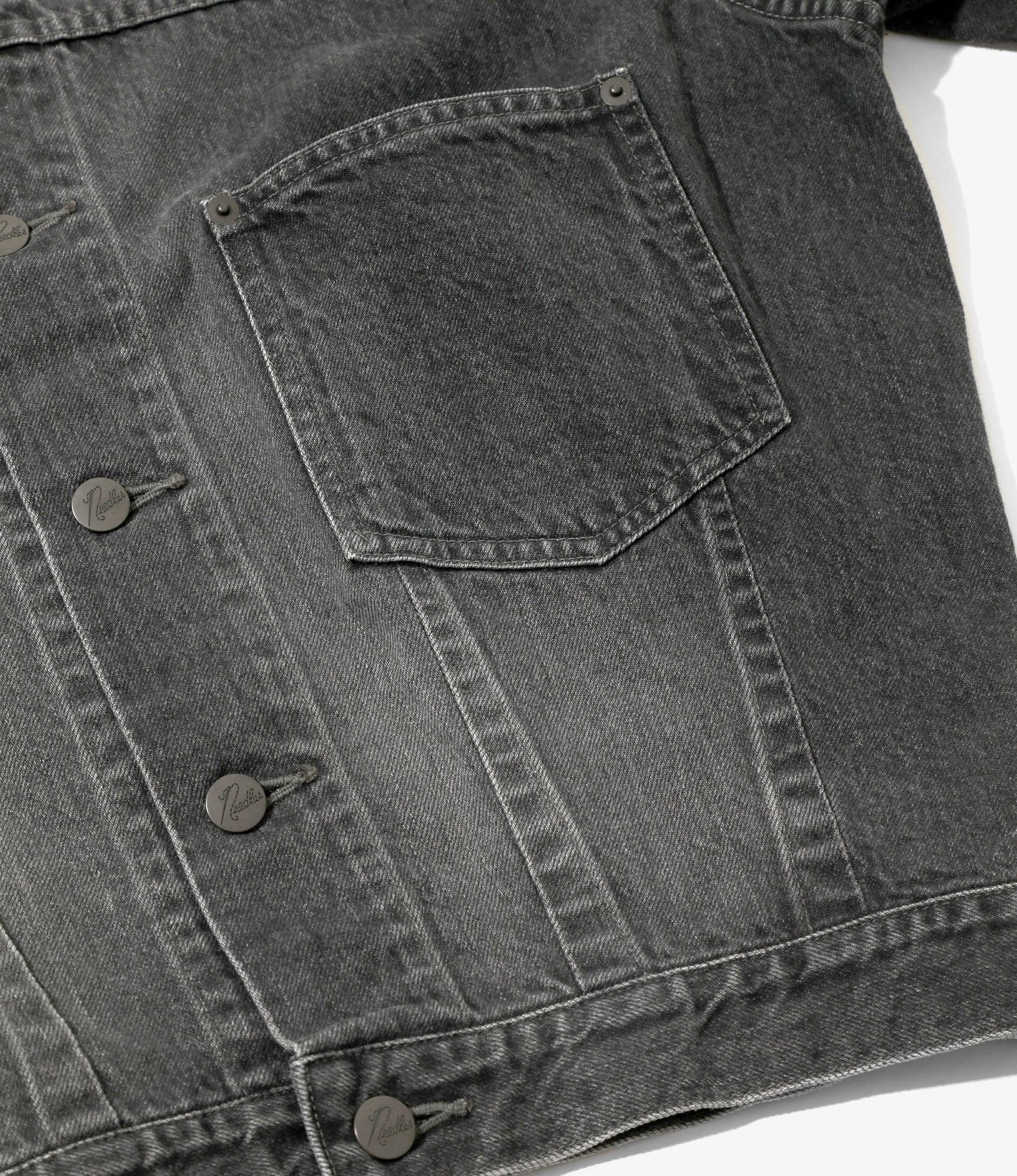 Darts Bottom Jean Jacket - Black - 12oz Denim