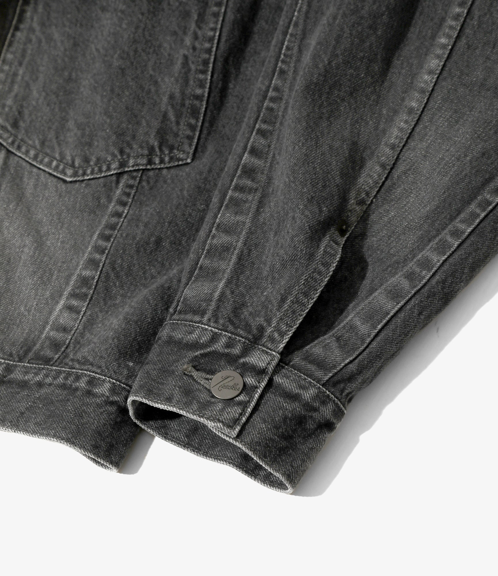 Darts Bottom Jean Jacket - Black - 12oz Denim