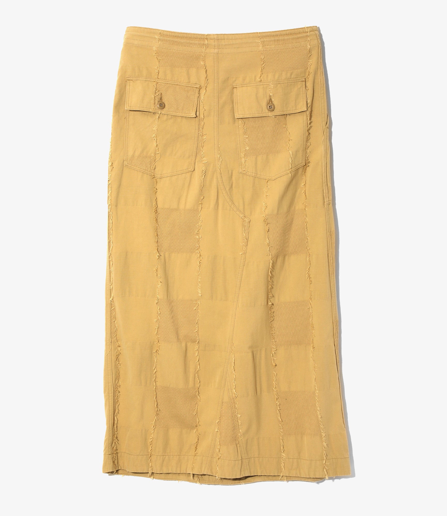 String Fatigue Skirt - Khaki - Ripstop Cut Jacquard