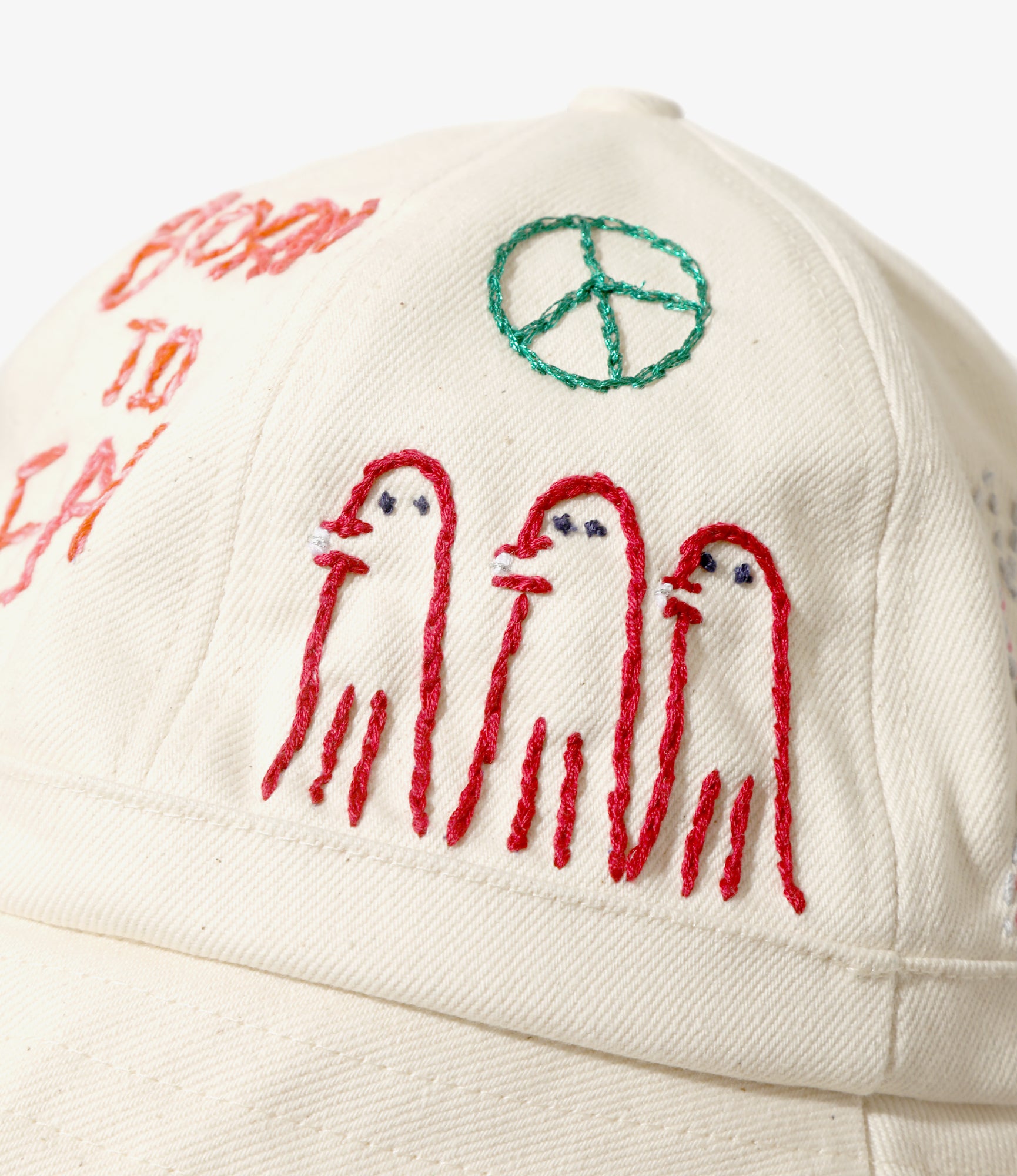 Embroidered Hat - Natural - Born to Eat