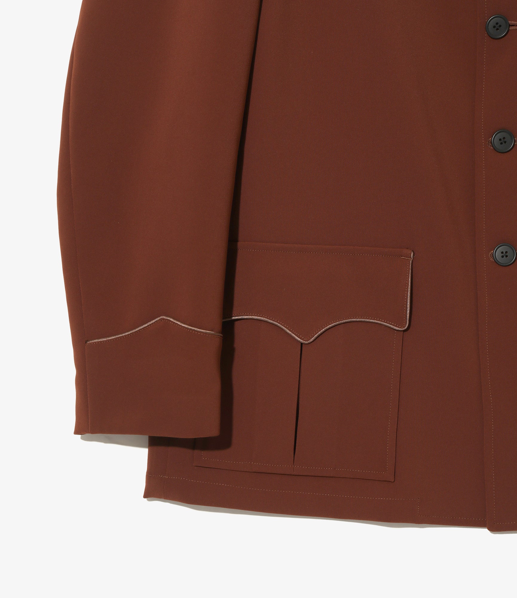 Western Leisure Jacket - Brown - Poly Double Cloth