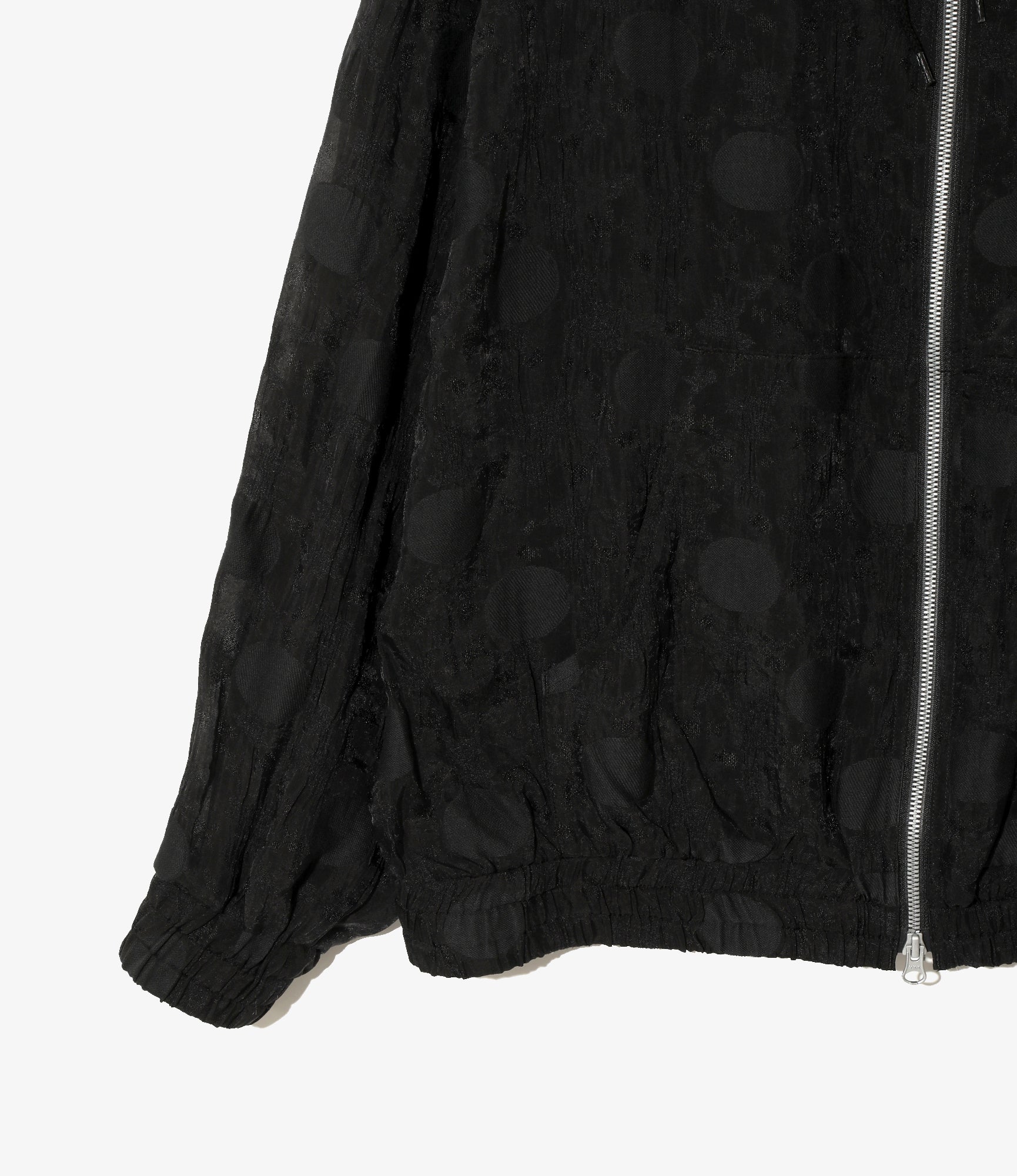 Zipped Work Hoody - Black - Shrunken Jacquard / Polka Dots