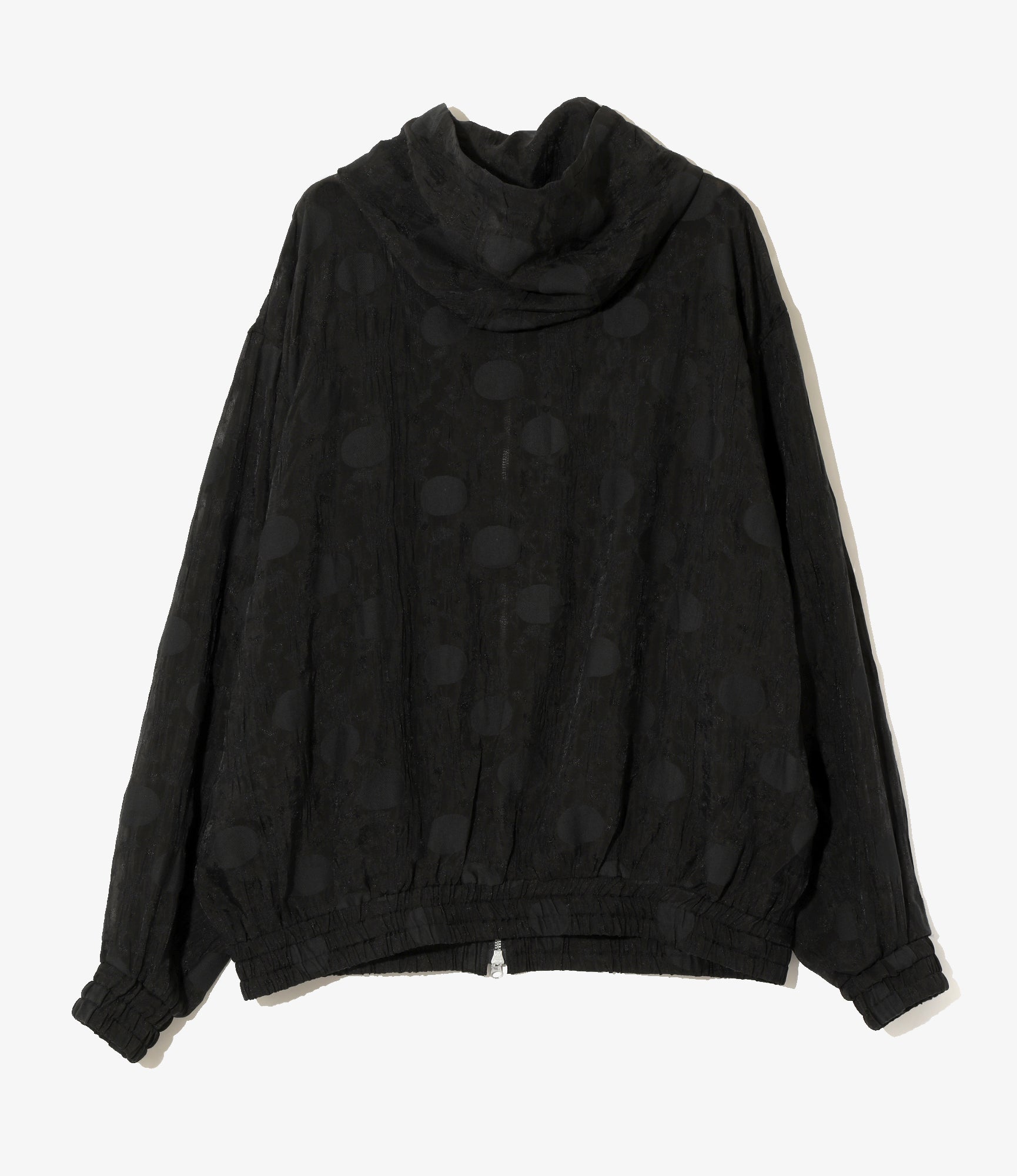 Zipped Work Hoody - Black - Shrunken Jacquard / Polka Dots
