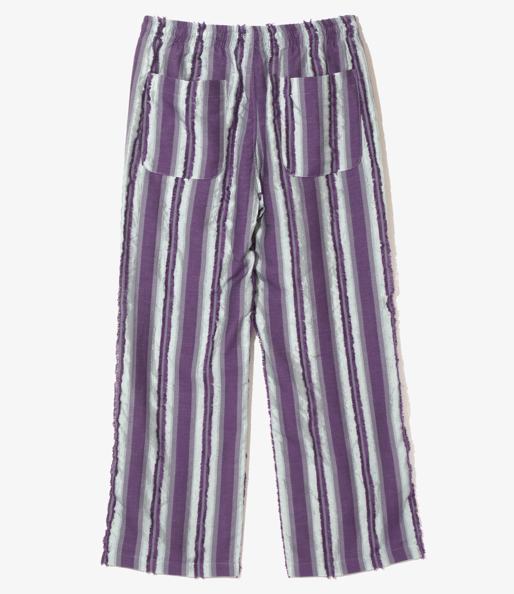 String Easy Pant - Sax/Purple - Stripe Cut Jacquard