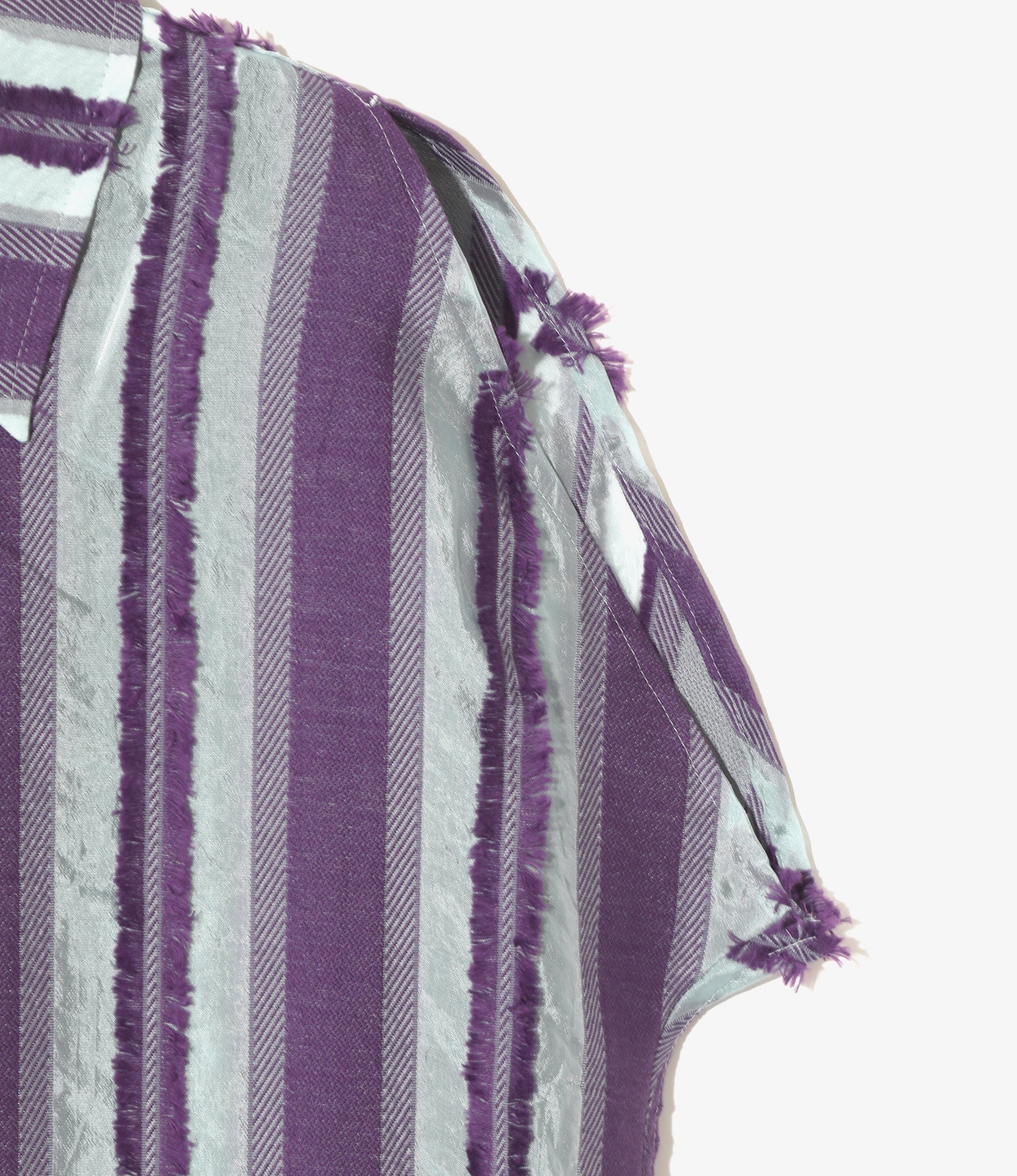 Sleeveless Dress - Sax/Purple - Stripe Cut Jacquard