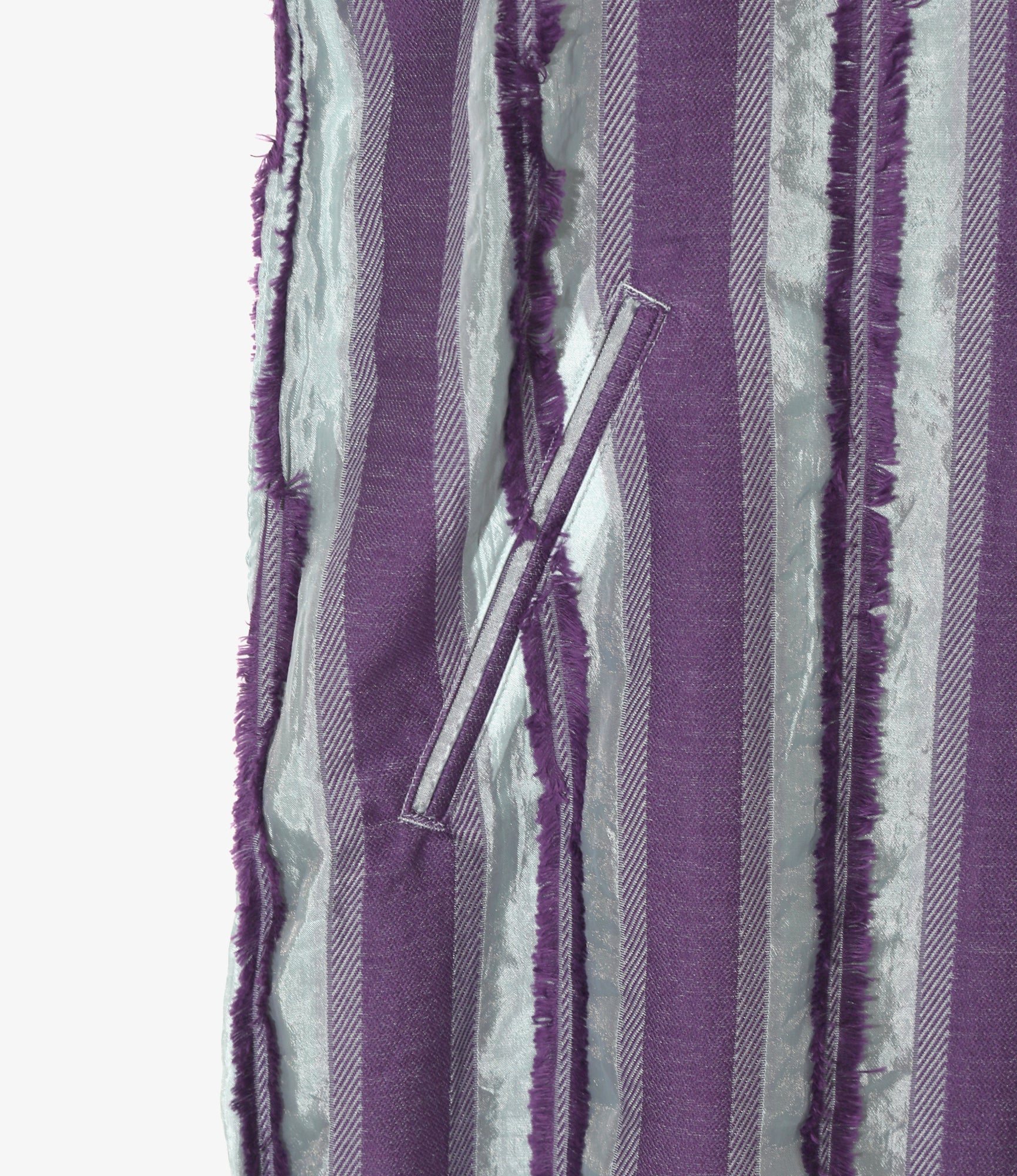 Sleeveless Dress - Sax/Purple - Stripe Cut Jacquard