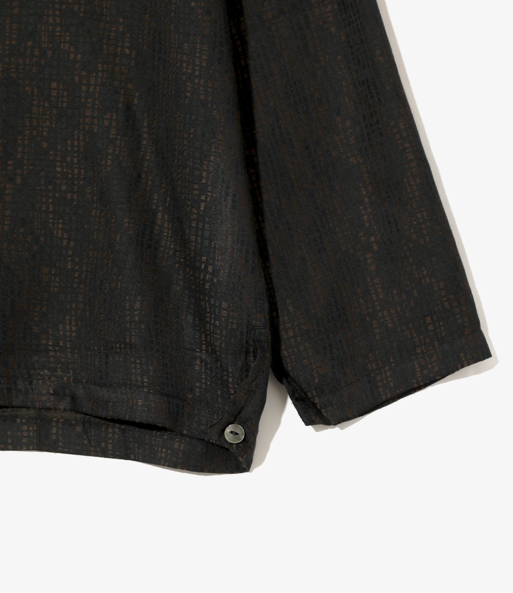 V-Neck Pullover Shirt - Blue - Tiny Square jacquard