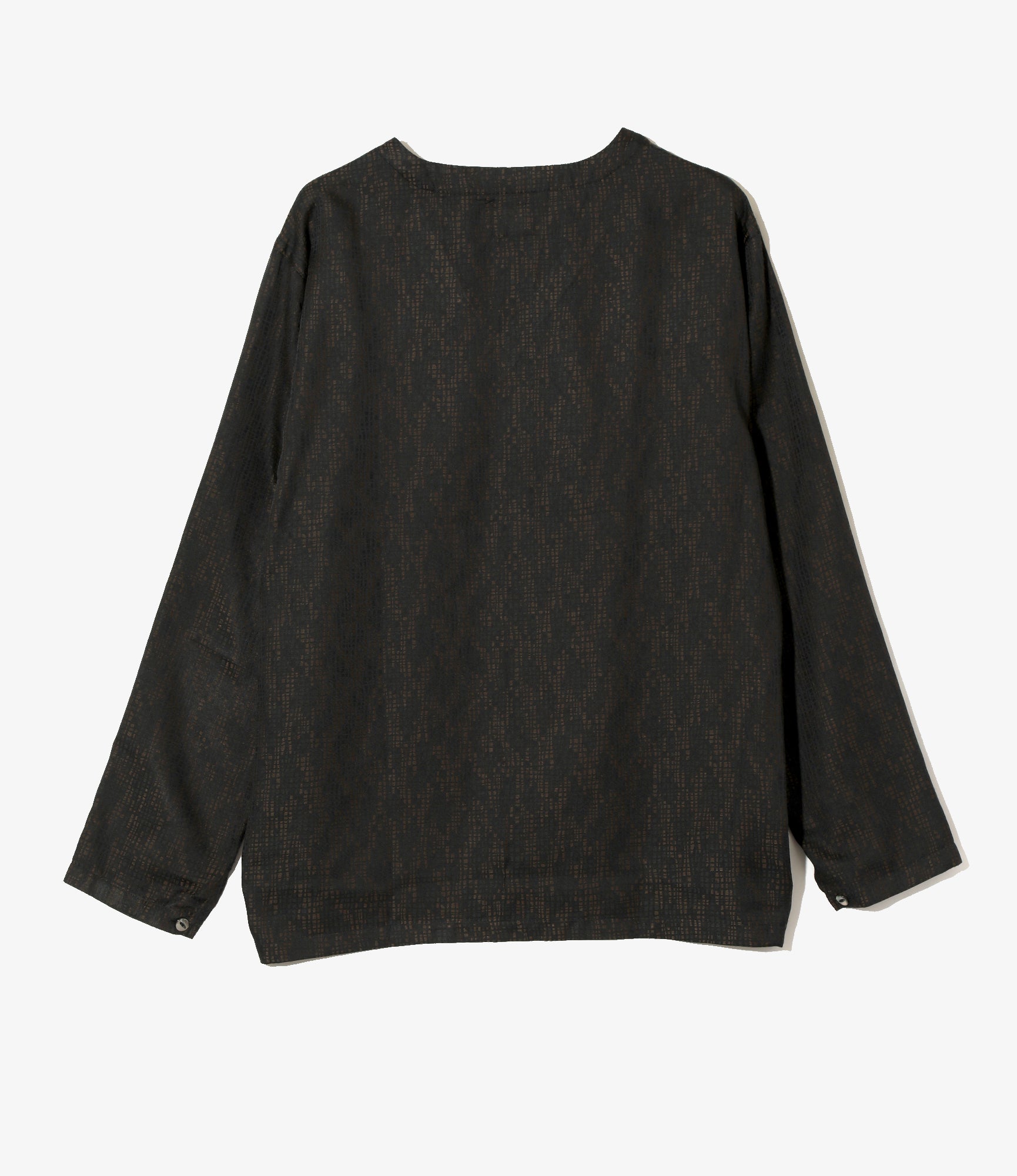 V-Neck Pullover Shirt - Blue - Tiny Square jacquard