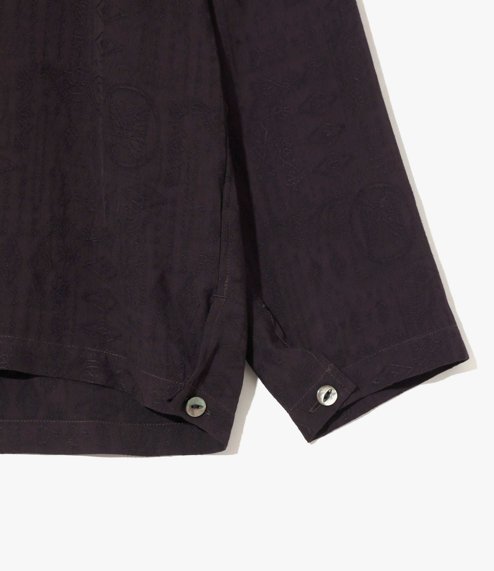 V-Neck Pullover - Purple - Rayon Fine Pattern Jacquard