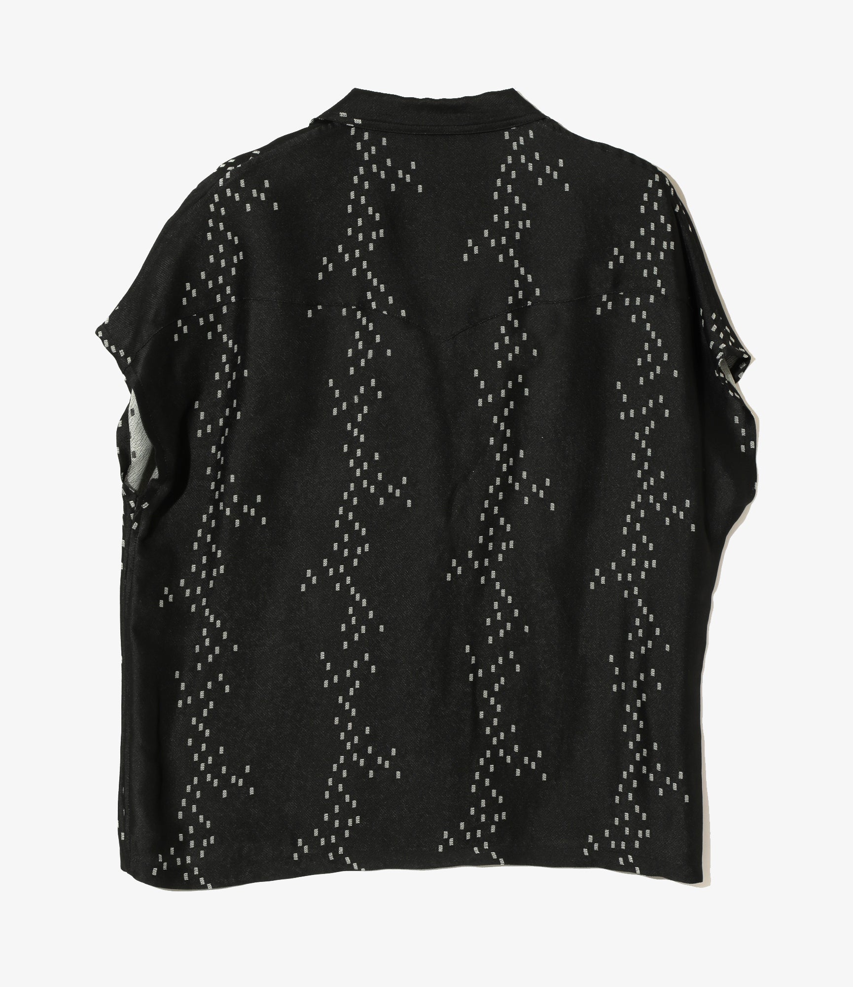 French Sleeve Cowboy Blouse - Off White- R/AC Square Dot Jacquard