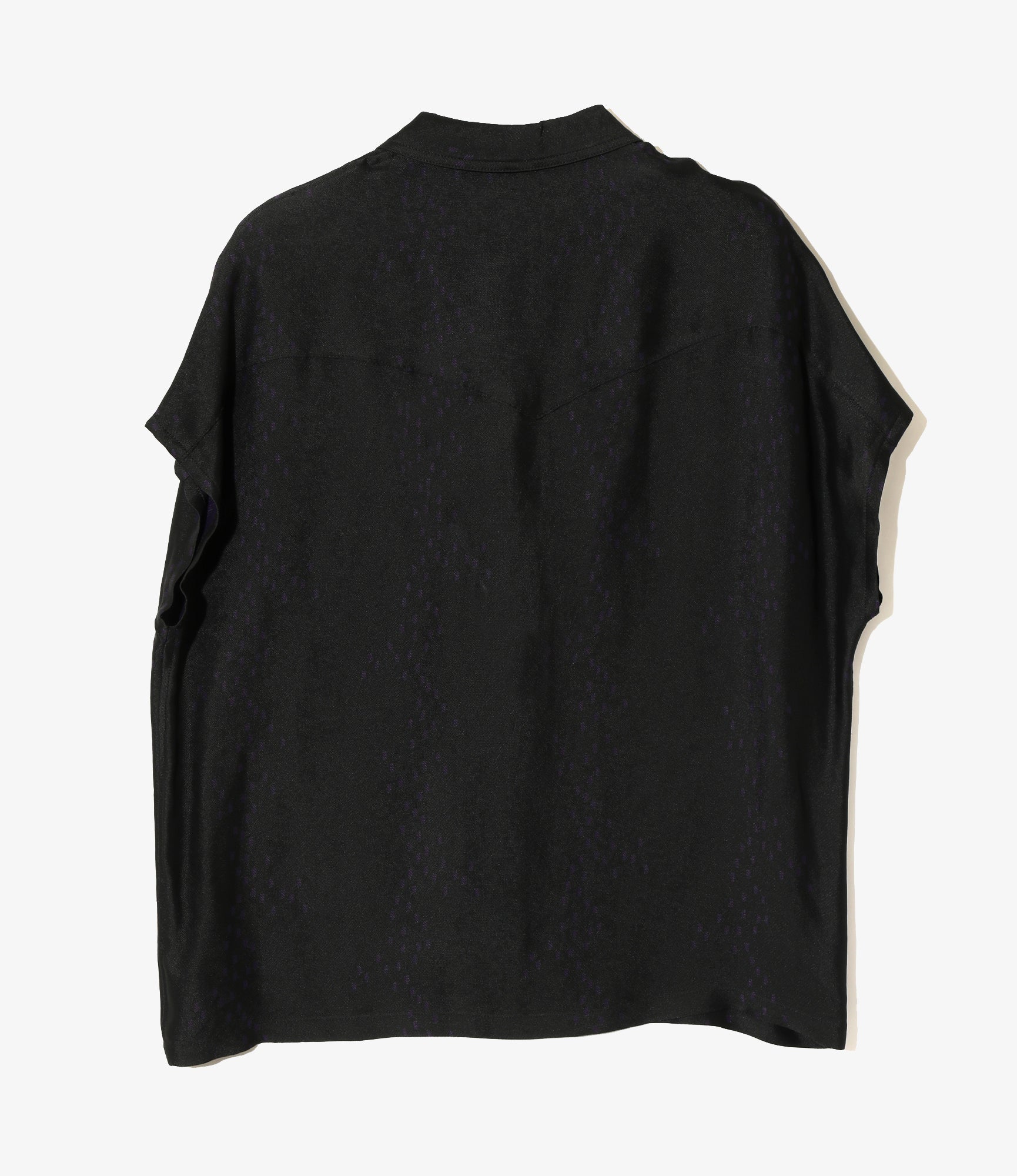 French Sleeve Cowboy Blouse - Purple - R/AC Square Dot Jacquard