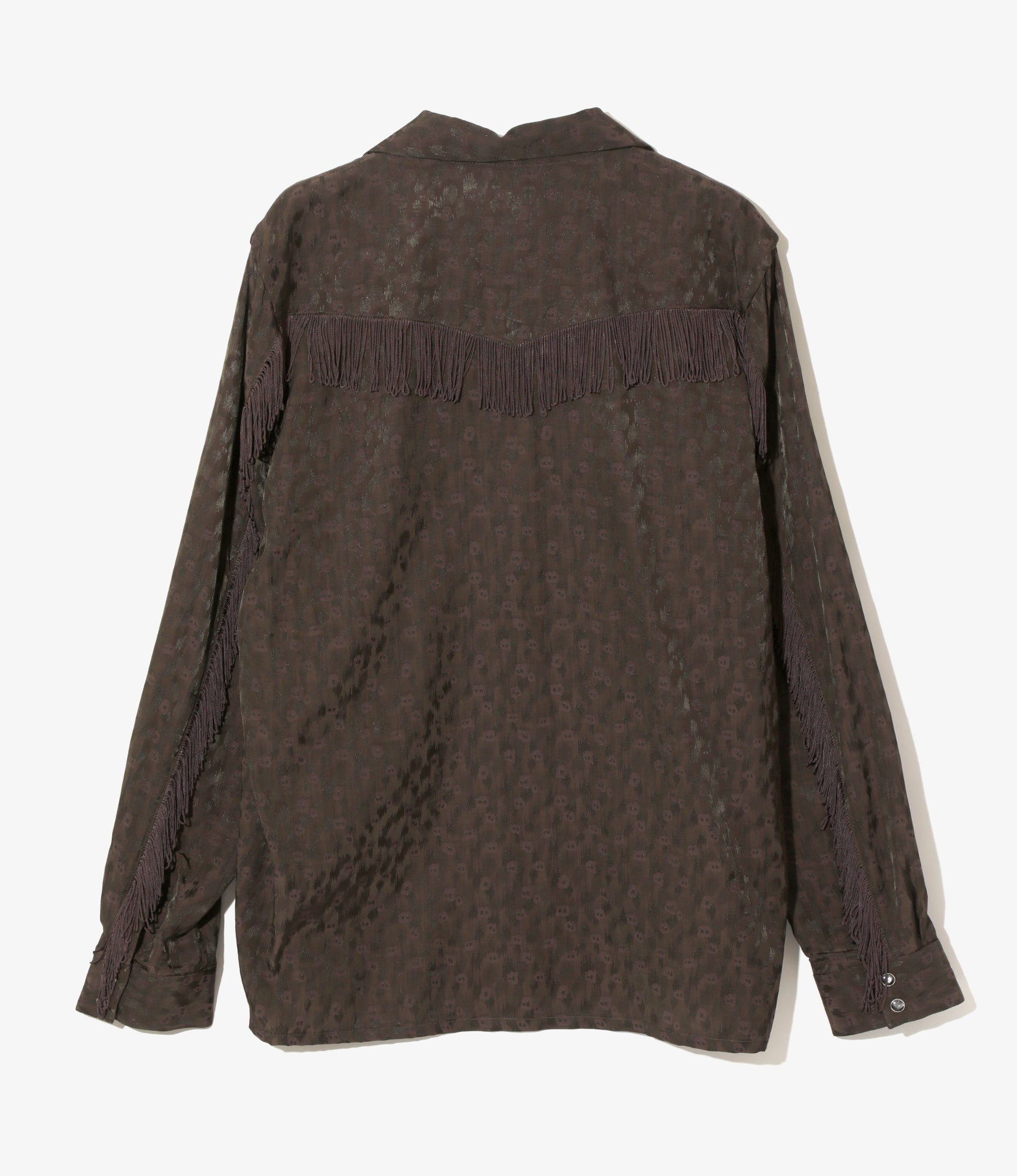 Fringe Shirt - Dk.Brown - R/C Leopard Jacquard