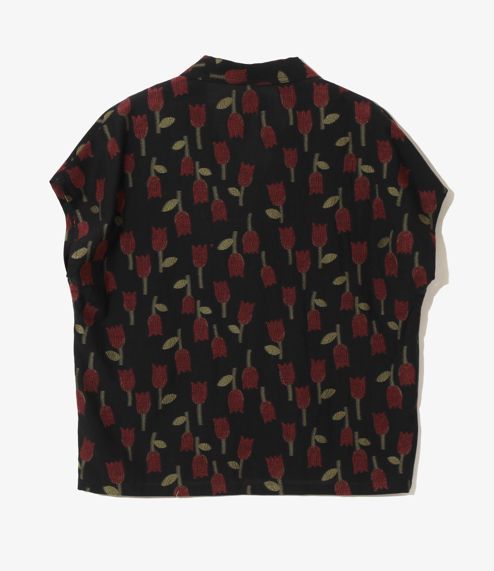 French Sleeve Blouse - Dk. Navy - R/W Tulip Jacquard