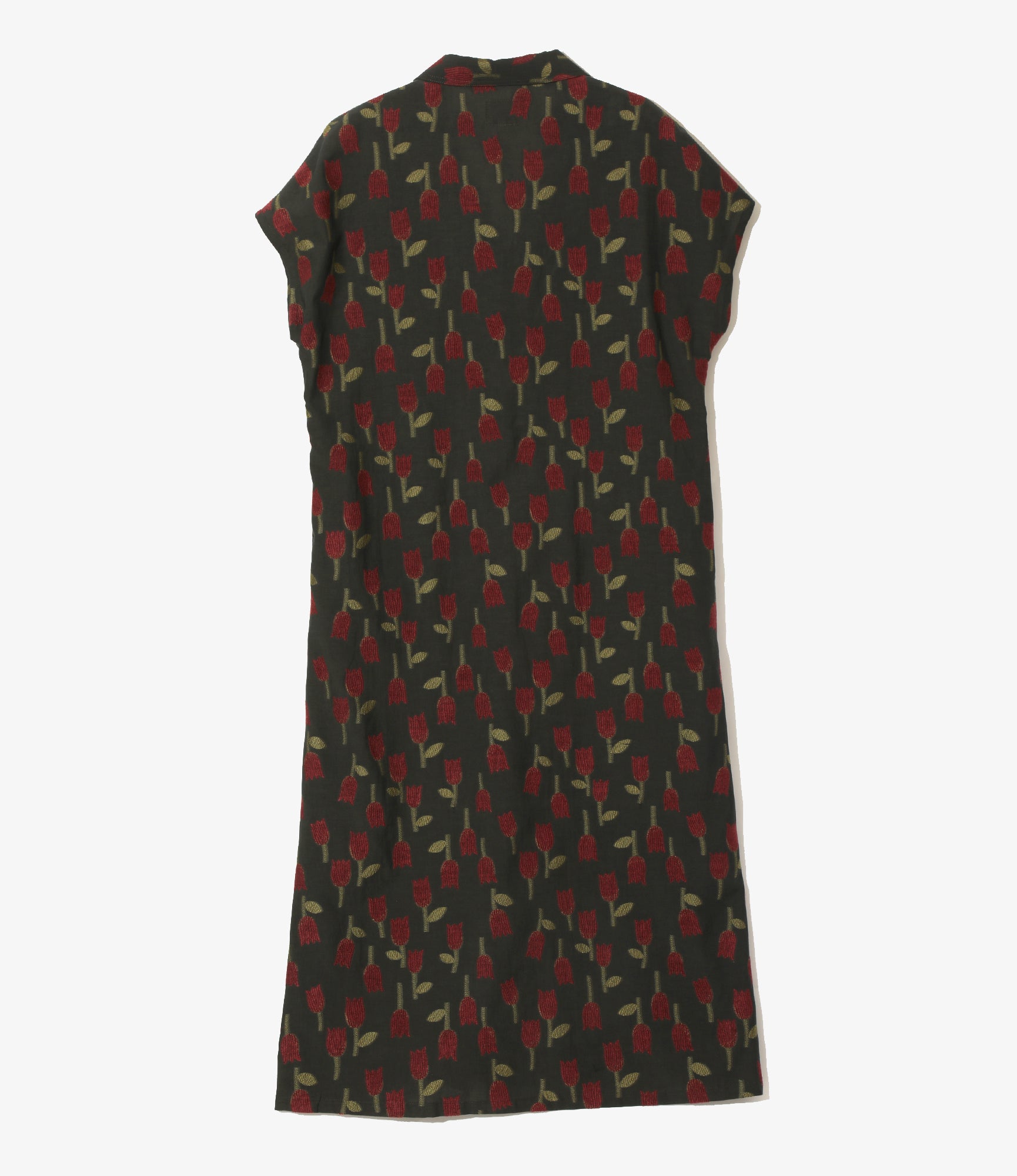 French Sleeve Dress - Charcoal - R/W Tulip Jacquard