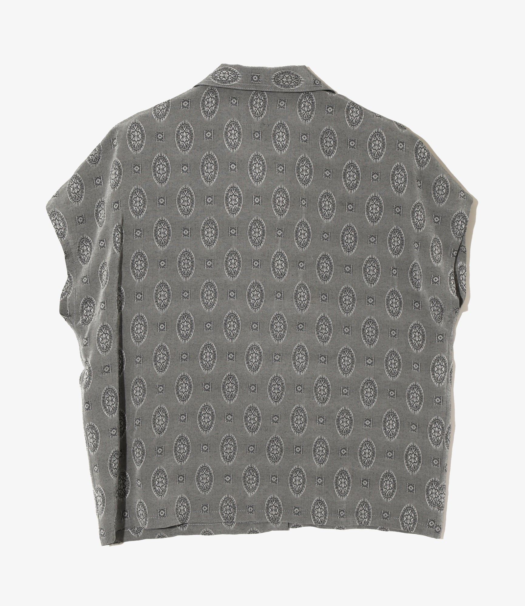 French Sleeve Blouse - Grey - Fine Pattern Jacquard
