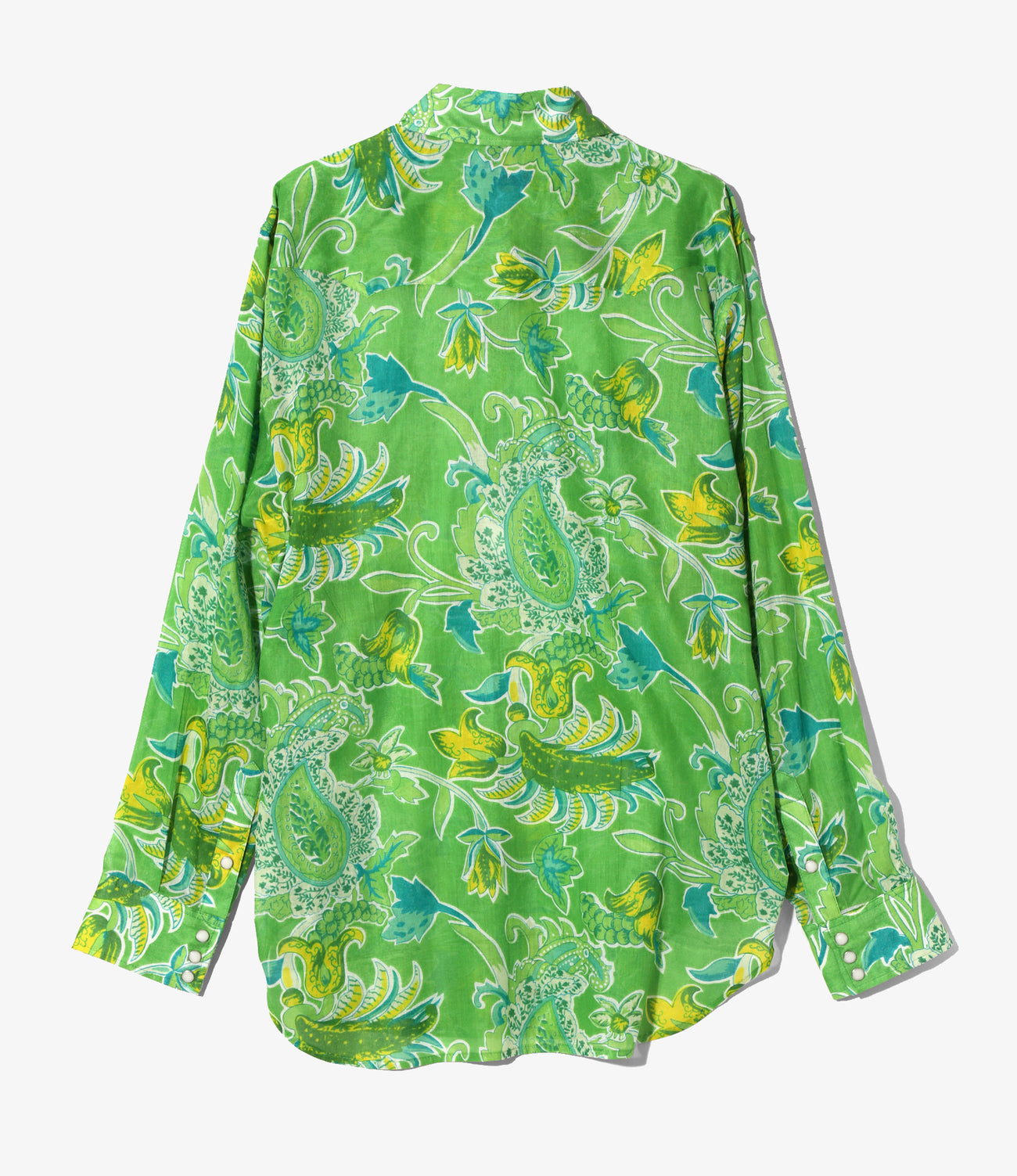Western Shirt - Green - Printed Cotton Lawn / Floral