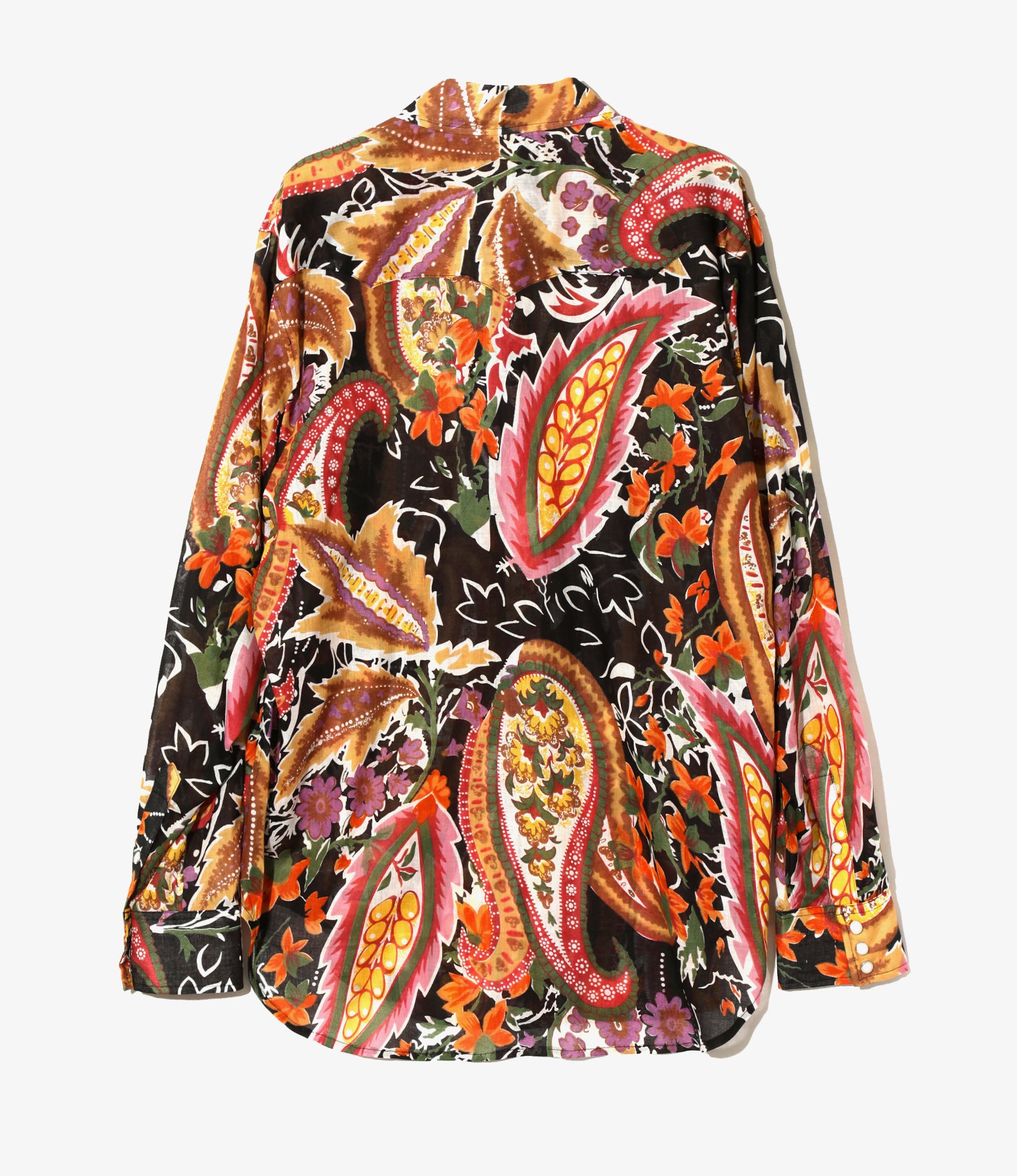 Western Shirt - Black - Printed Cotton Lawn / Floral