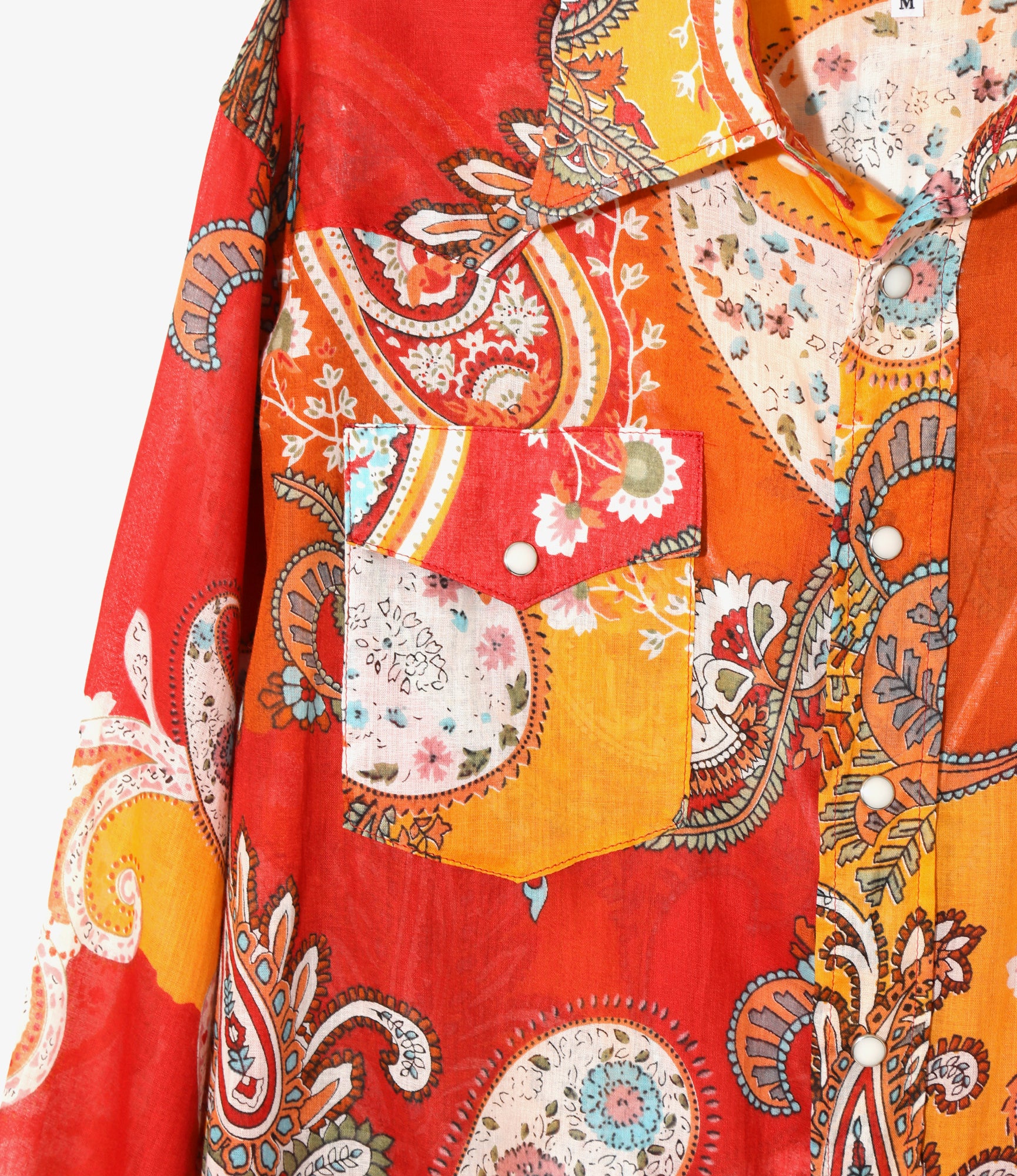 Western Shirt - Red - Printed Cotton Lawn / Floral