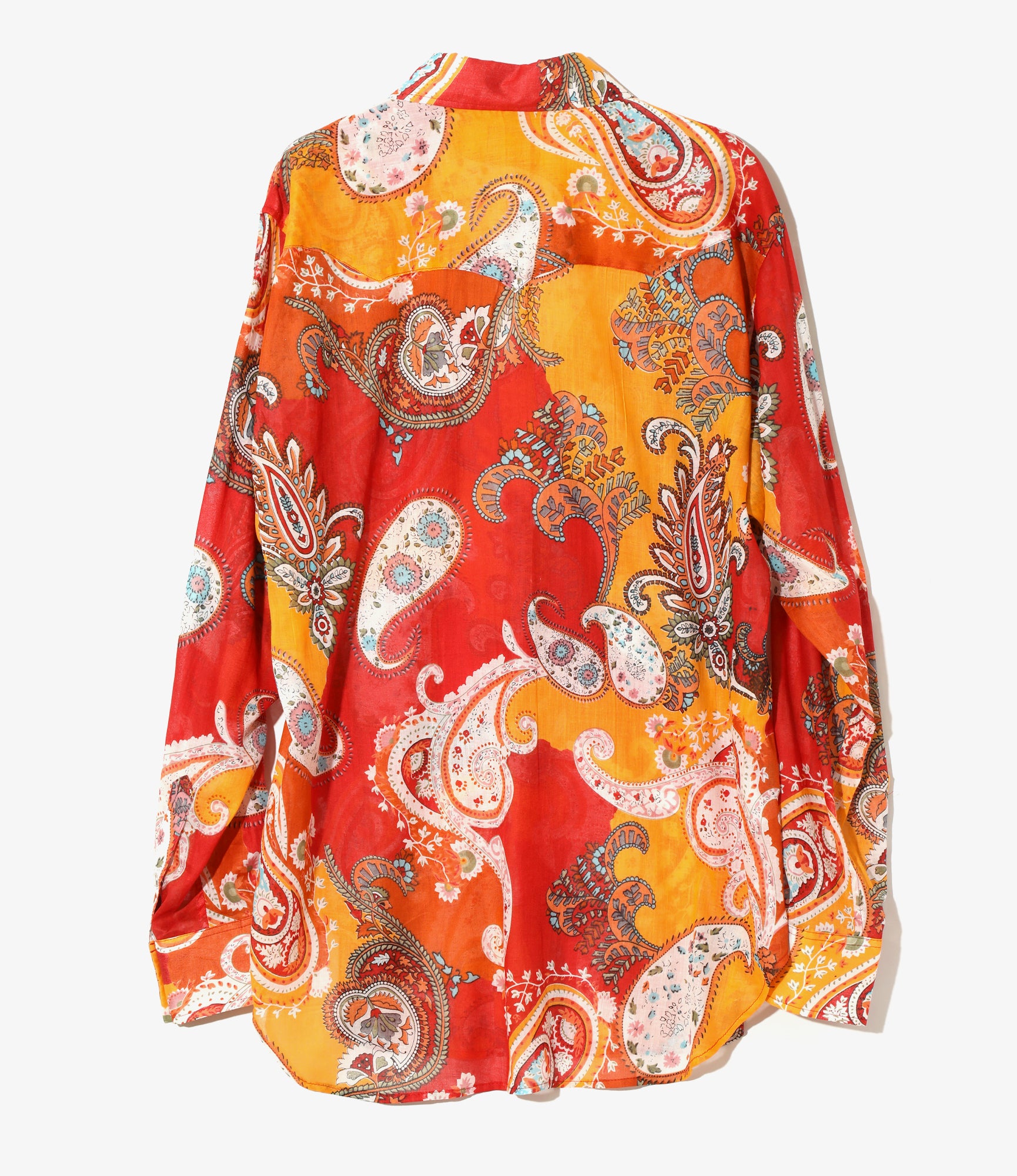 Western Shirt - Red - Printed Cotton Lawn / Floral