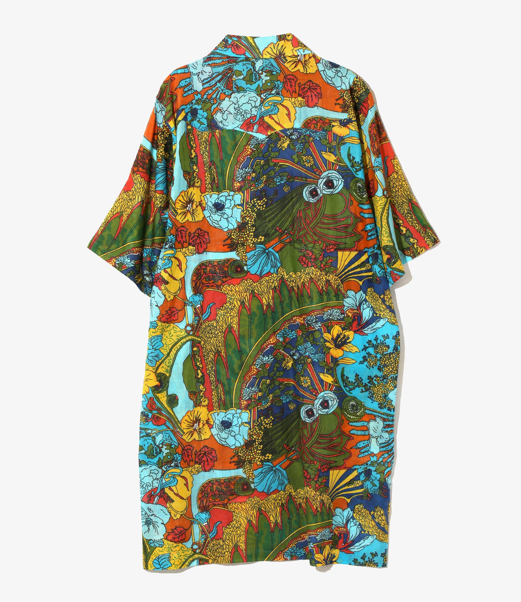 Western Shirt Dress - Lt. Blue - Printed Cotton Lawn / Floral