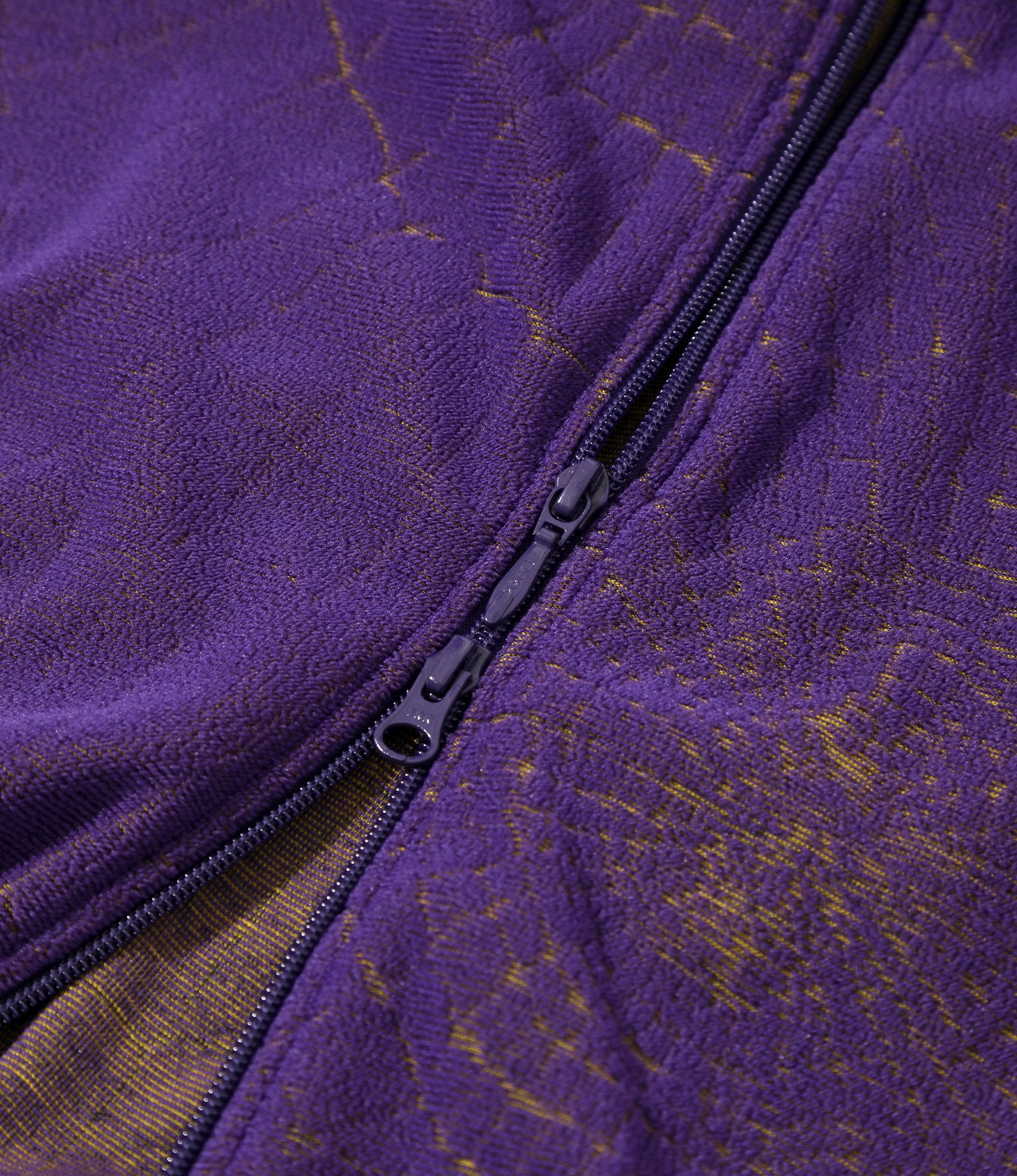 Rib Collar Track Jacket - Purple - Pile Jacquard / Spider Web