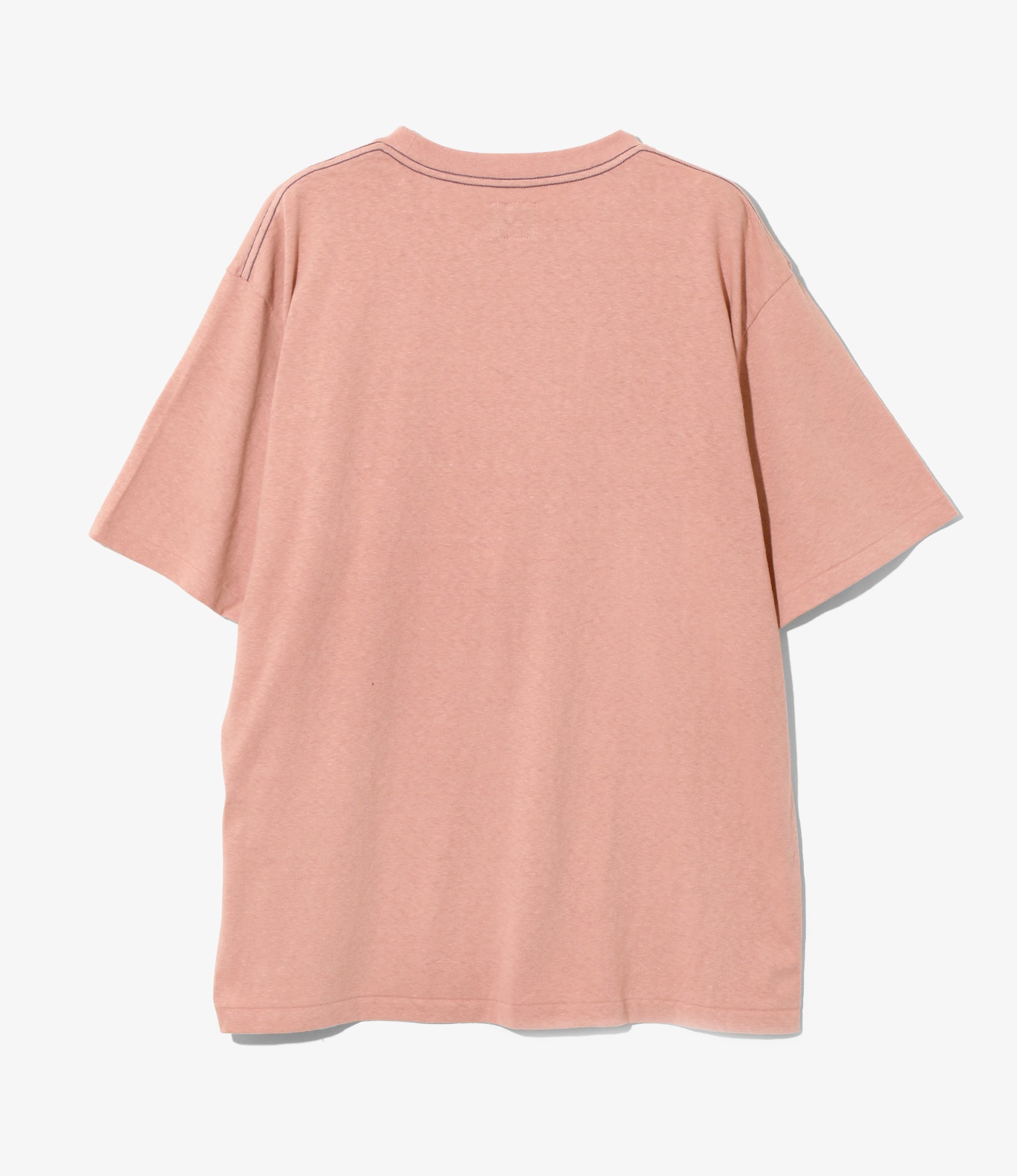 S/S Papillon Emb. Pocket Tee - Pink - Cotton Jersey