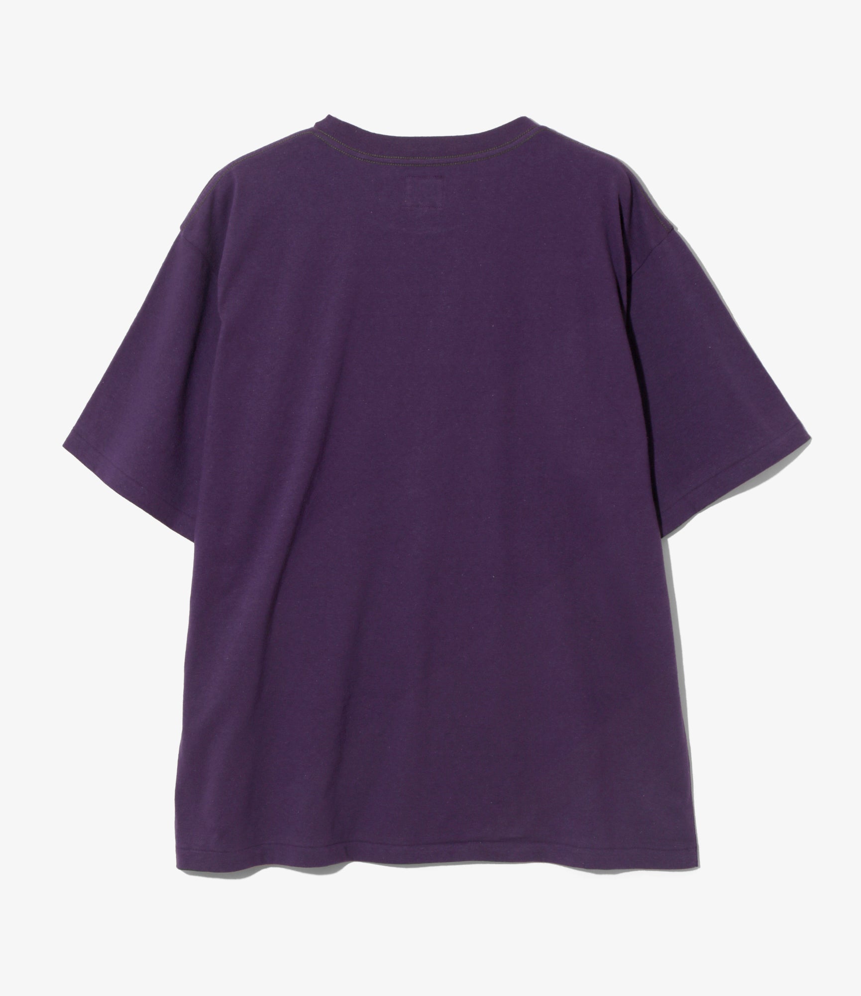 S/S Papillon Emb. Pocket Tee - Purple - Cotton Jersey