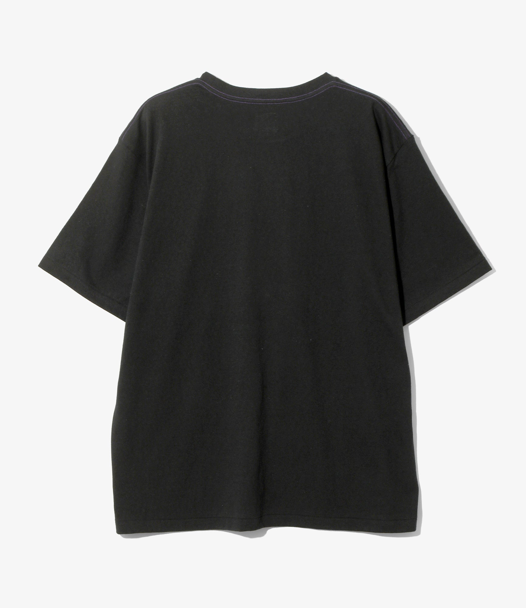 S/S Papillon Emb. Pocket Tee - Black - Cotton Jersey