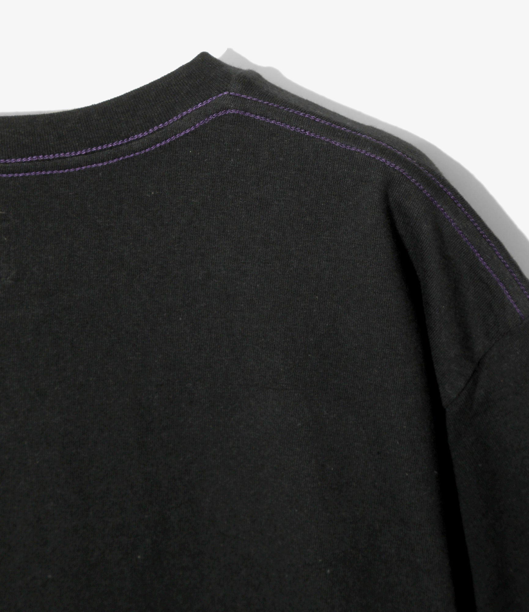 S/S Papillon Emb. Pocket Tee - Black - Cotton Jersey