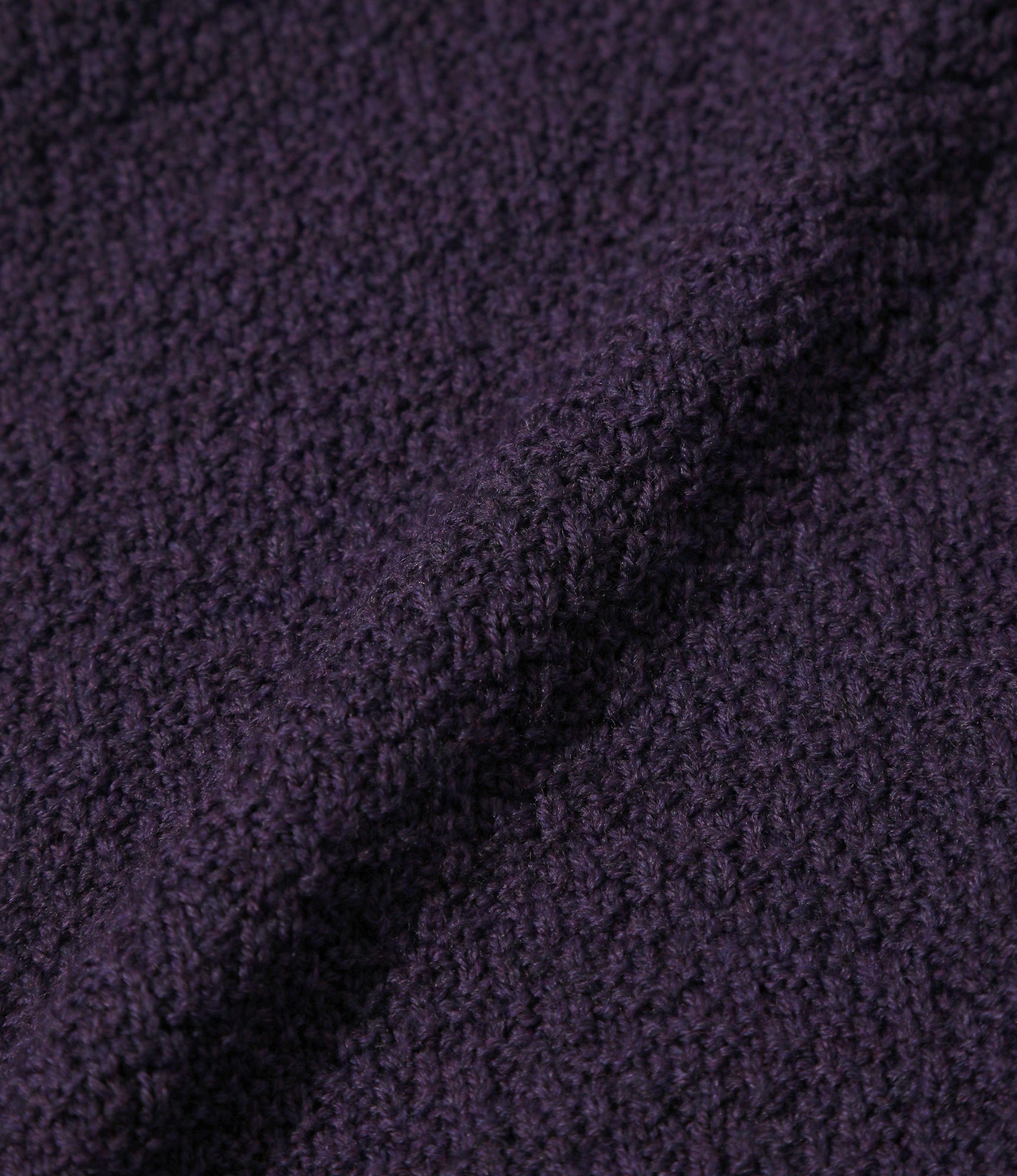 S/S Mock Neck Sweater - Purple- Merino Wool Knit