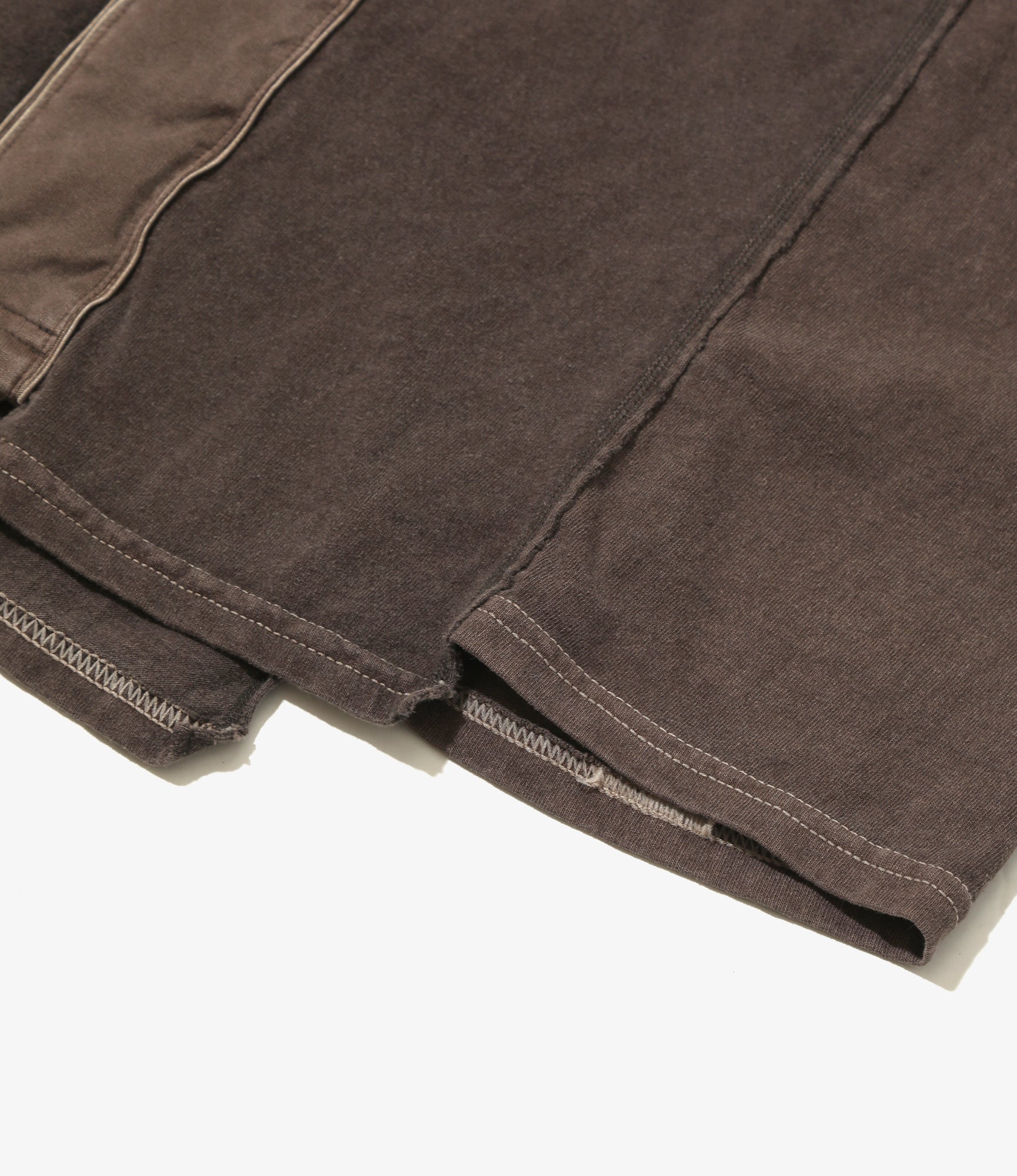 3 Cut Wide Baseball Tee - Brown - Over Dye