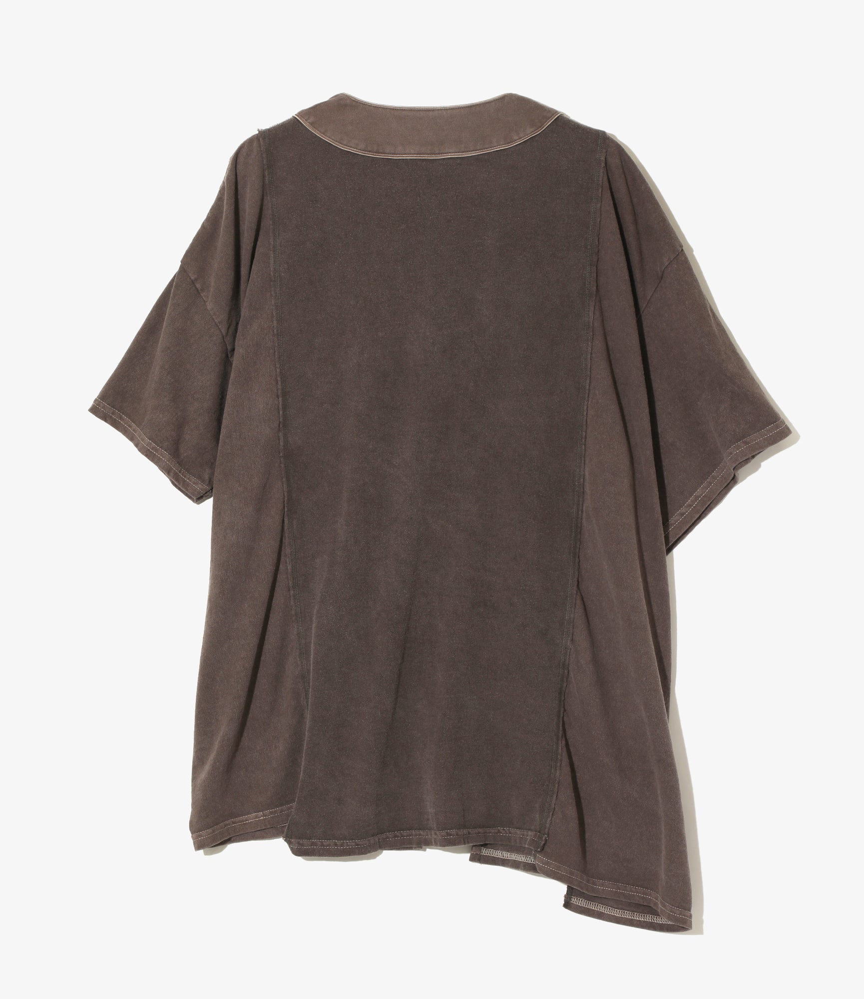 3 Cut Wide Baseball Tee - Brown - Over Dye