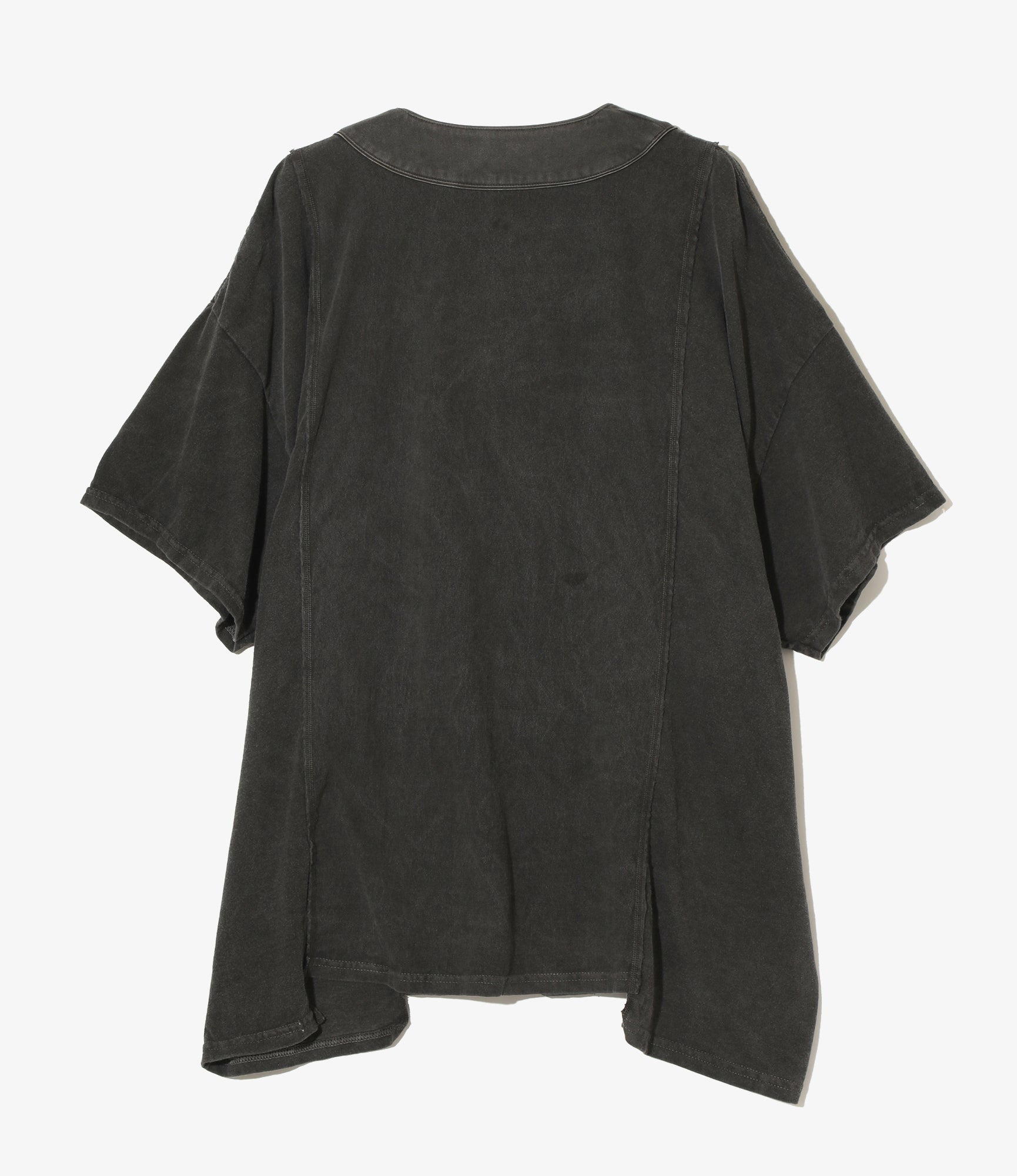 3 Cut Wide Baseball Tee - Black - Over Dye