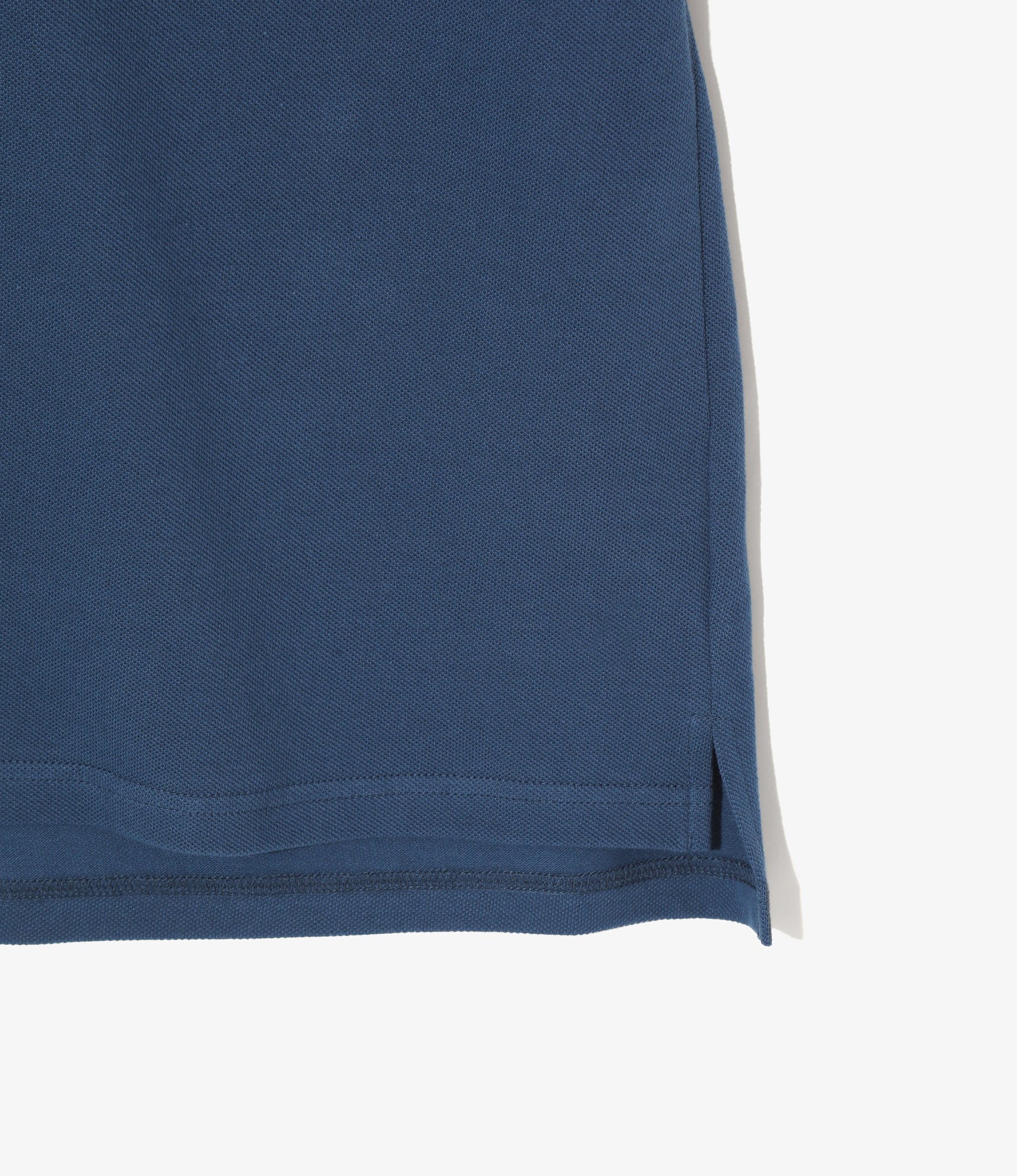 S/S Polo Shirt - Blue - Cotton Pique
