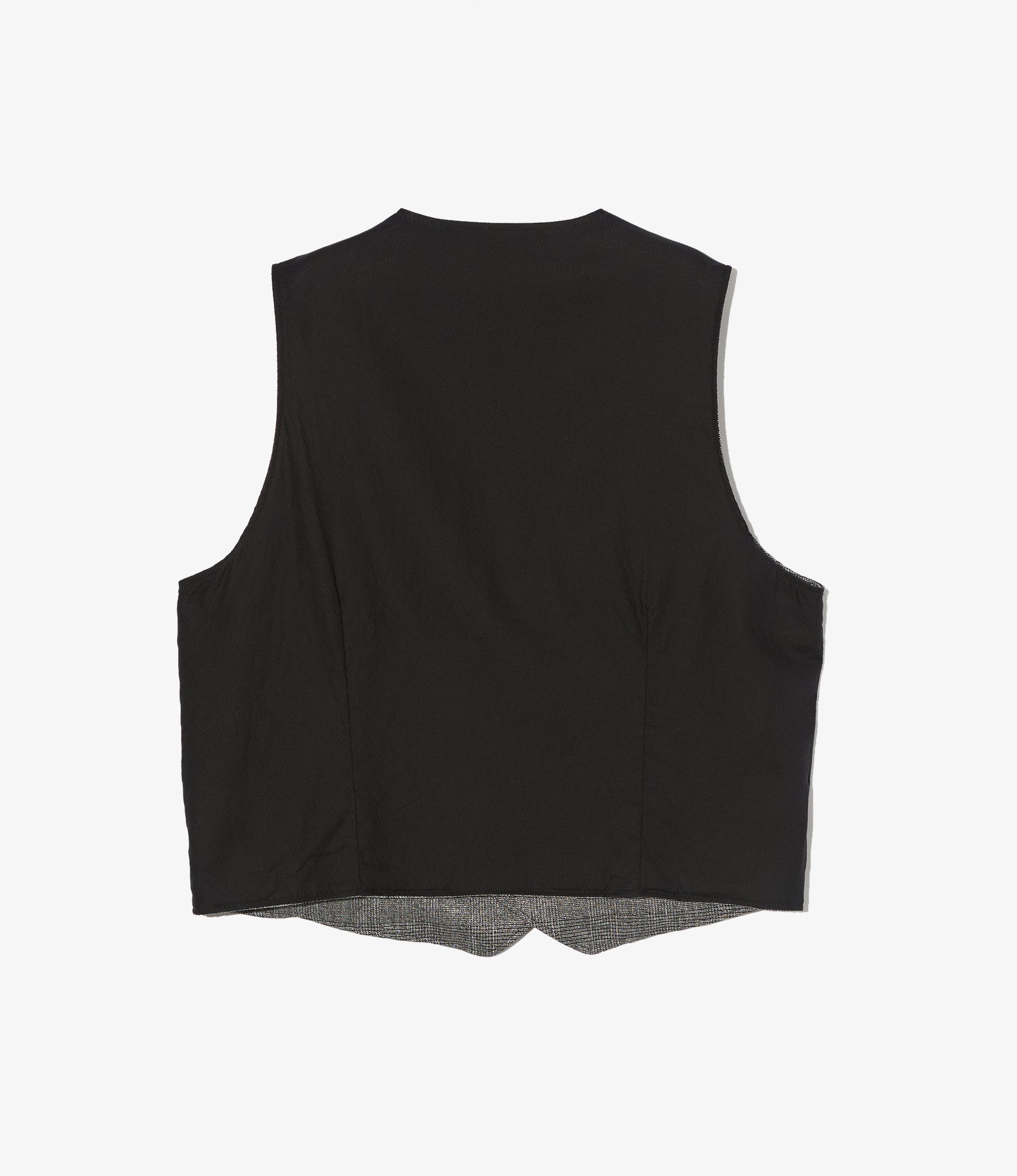 Reversible Vest - Dk. Grey Polyester Lurex Glen Plaid