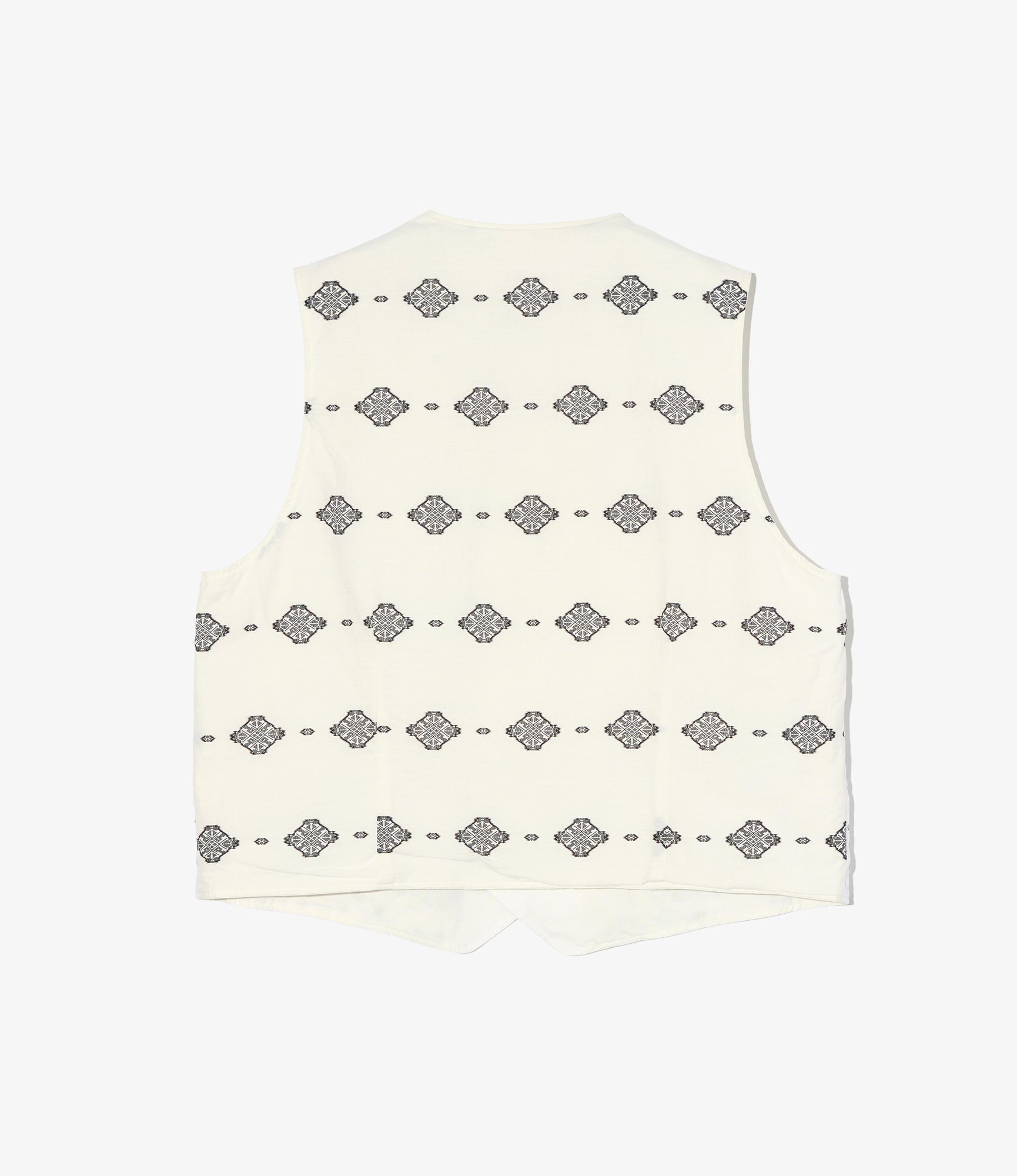 Reversible Vest - White Cotton Heavy Poplin