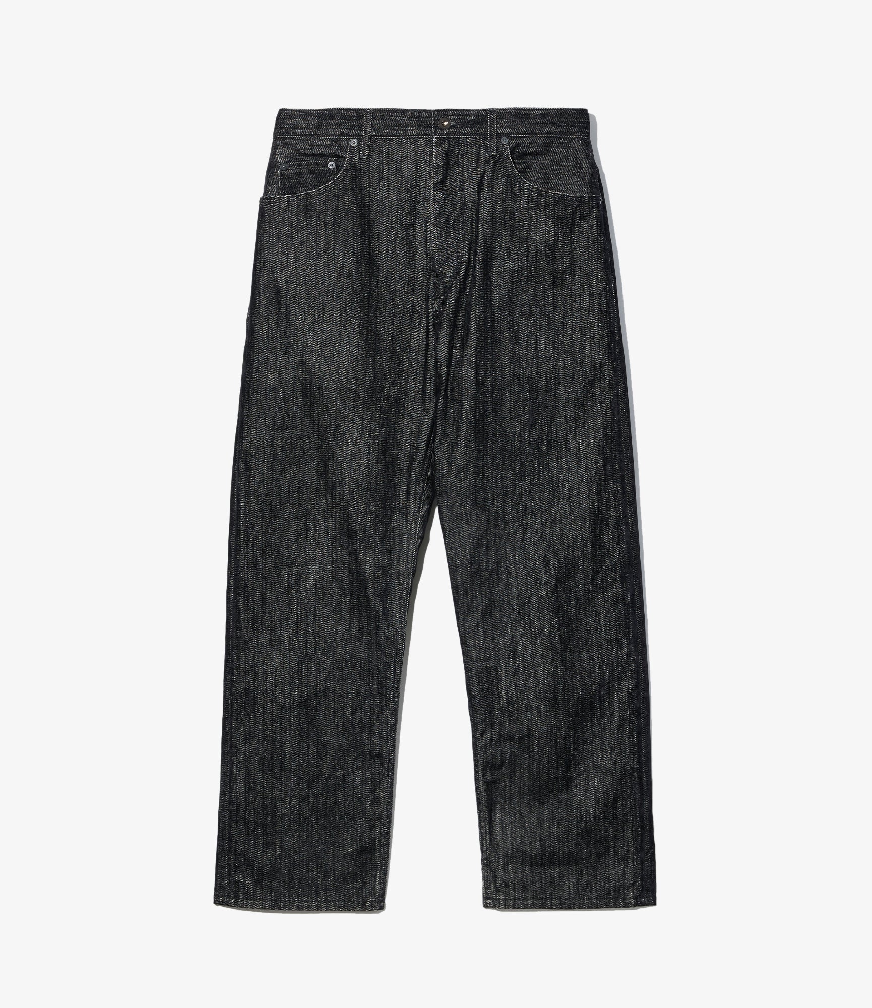 RF Jeans - Black Cotton Flocking Herringbone