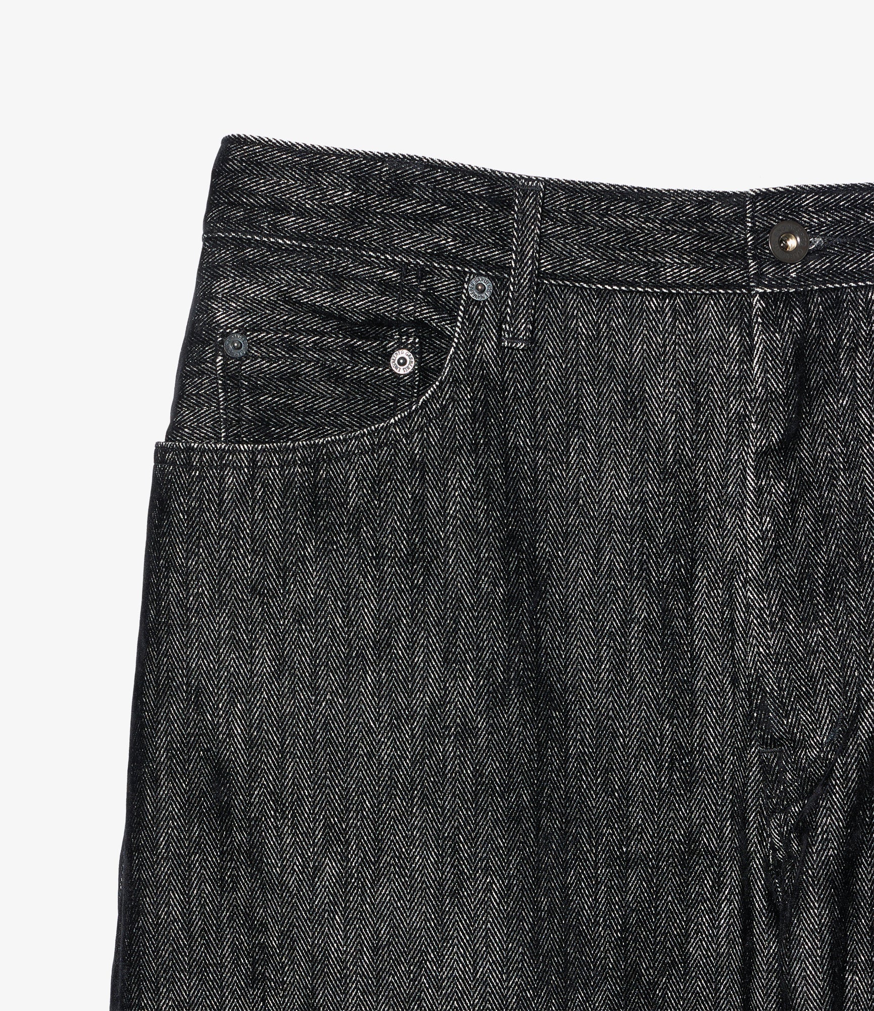 RF Jeans - Black Cotton Flocking Herringbone