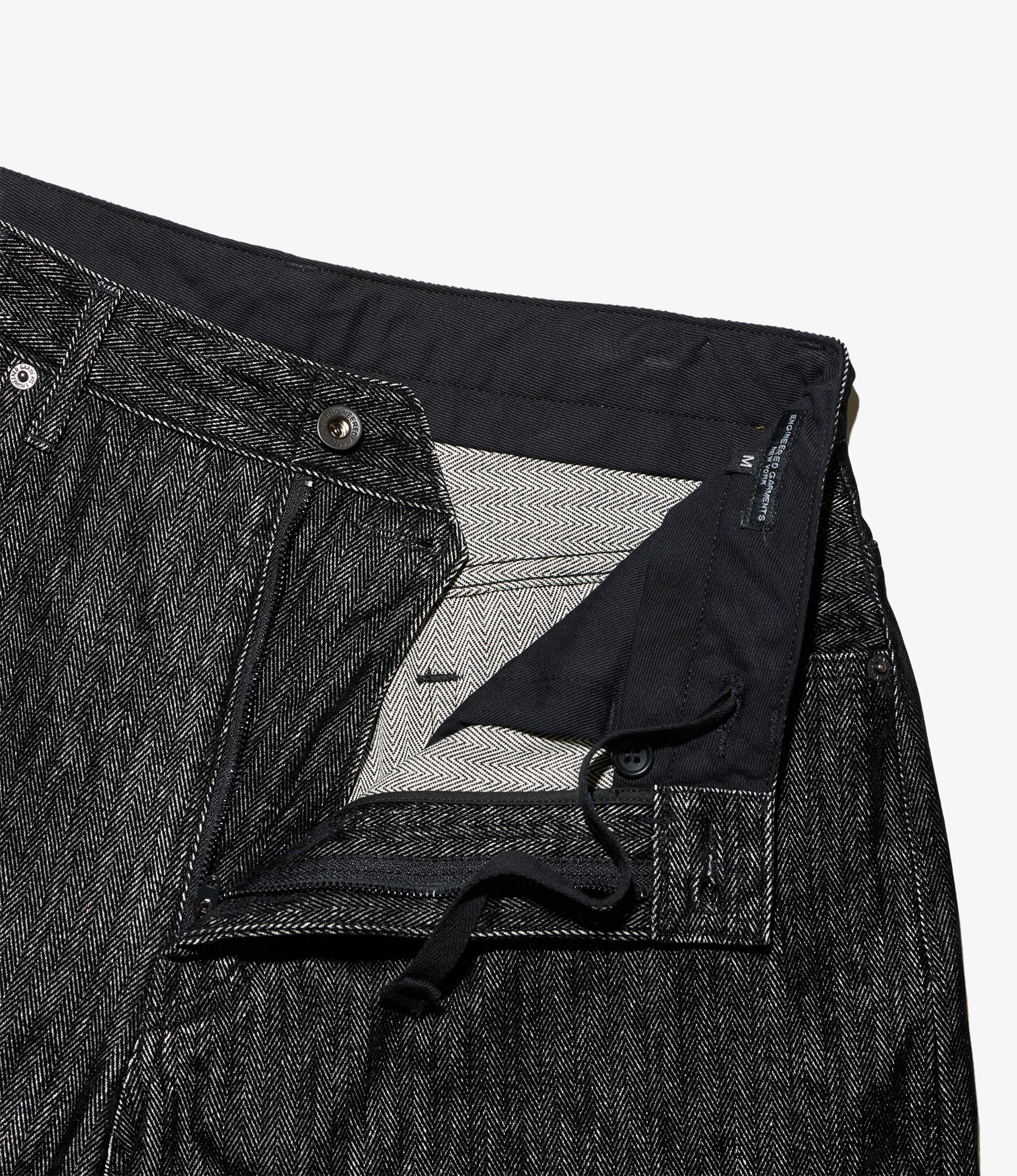 RF Jeans - Black Cotton Flocking Herringbone