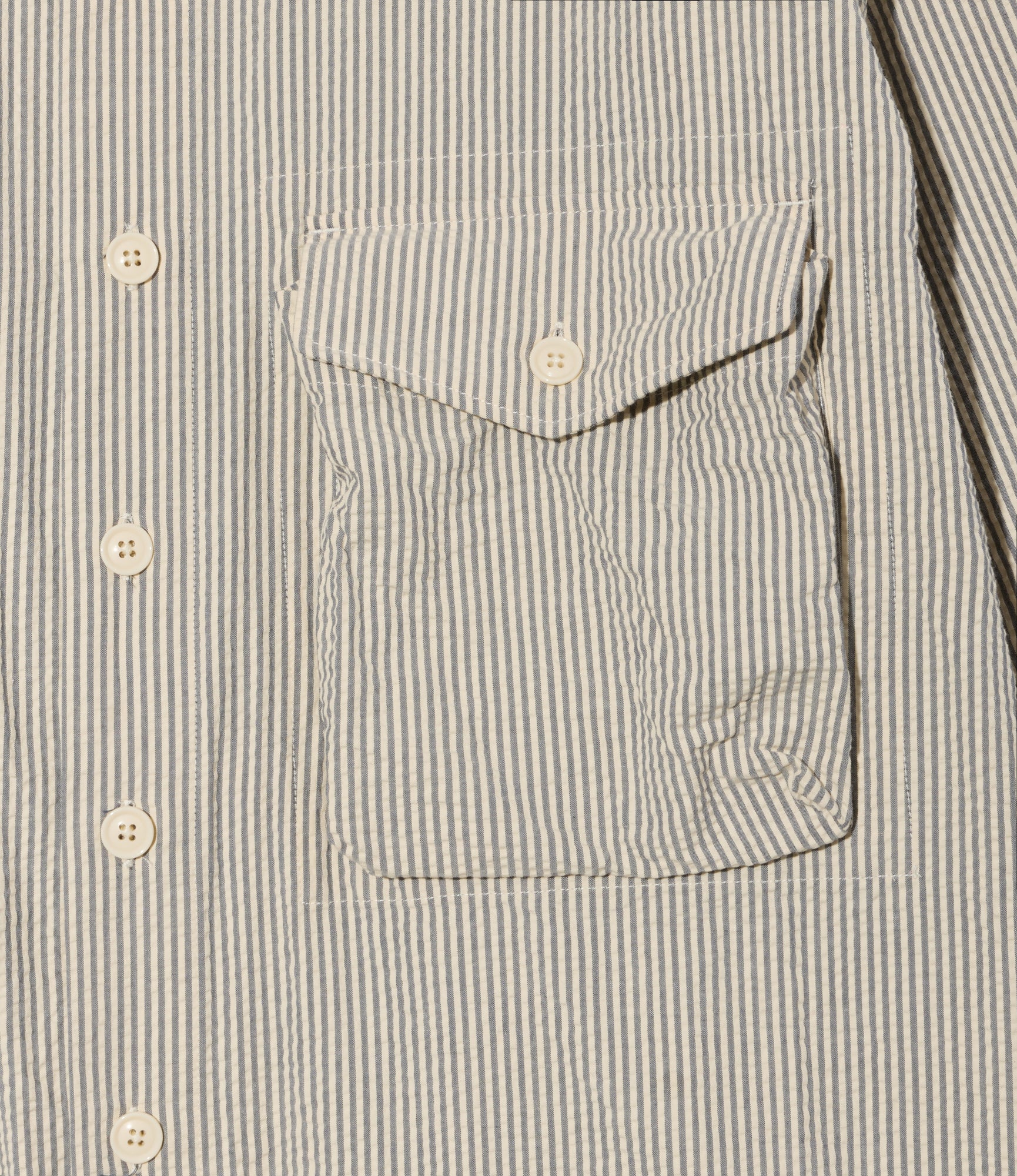 Runaway Dress - Navy/Natural Cotton Seersucker